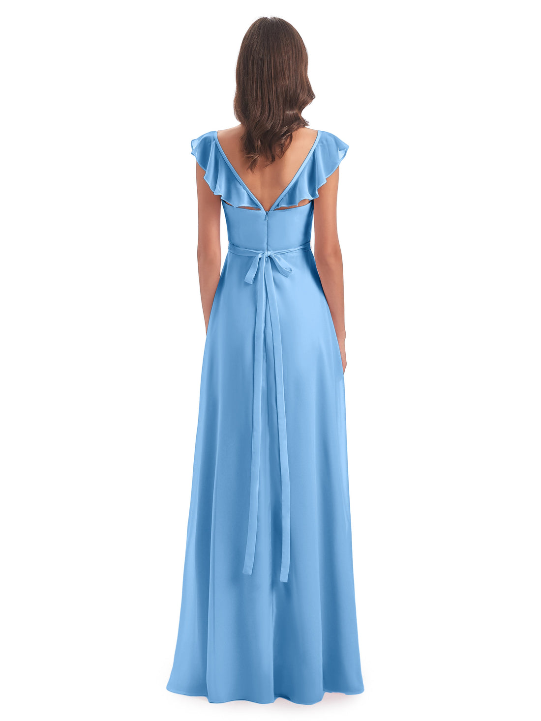 Cap Sleeves Long Dresses with Lace Bodice Dark Navy