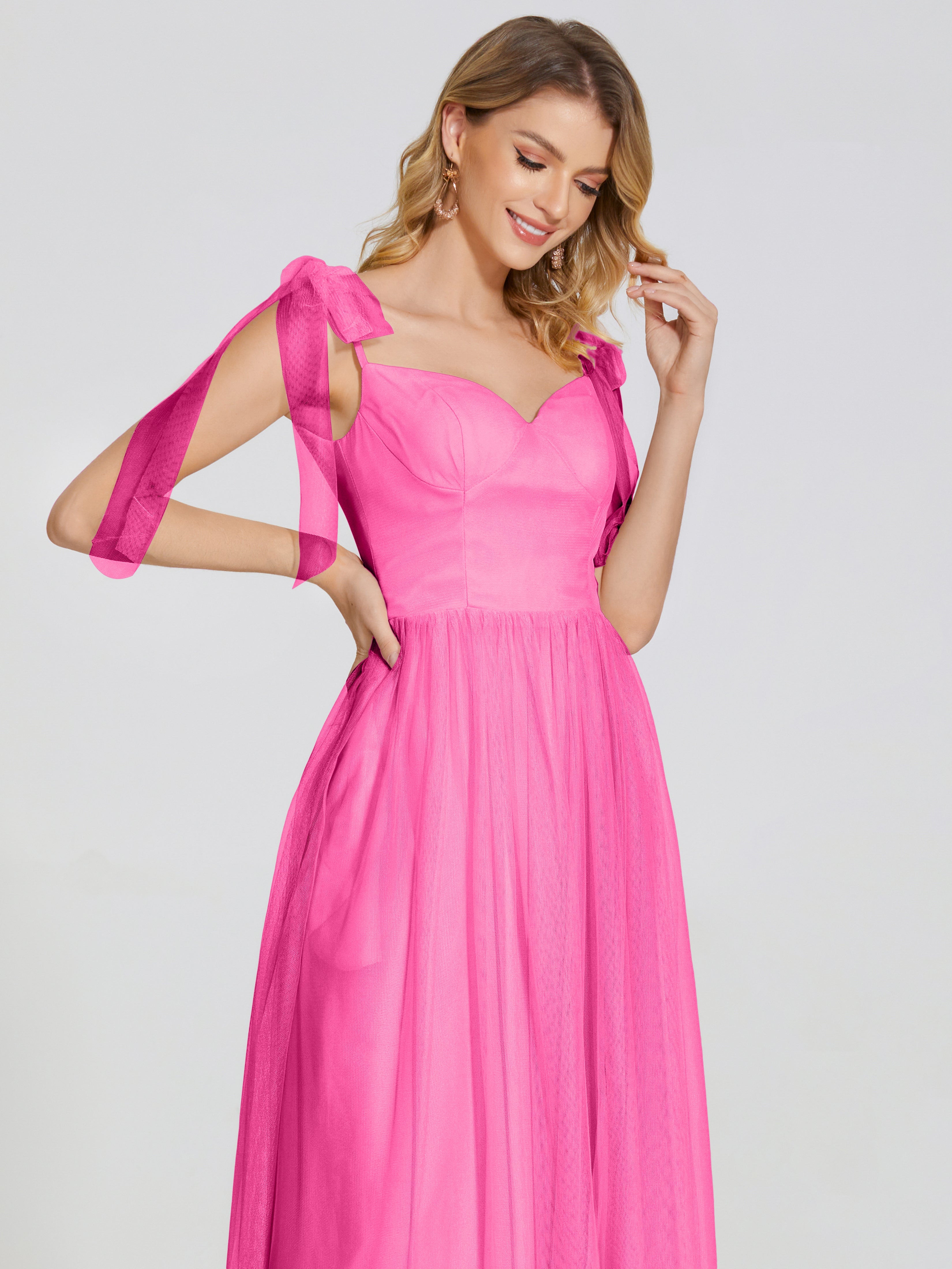 Diana Pretty Tulle Bridesmaid Dresses With Strap Bows