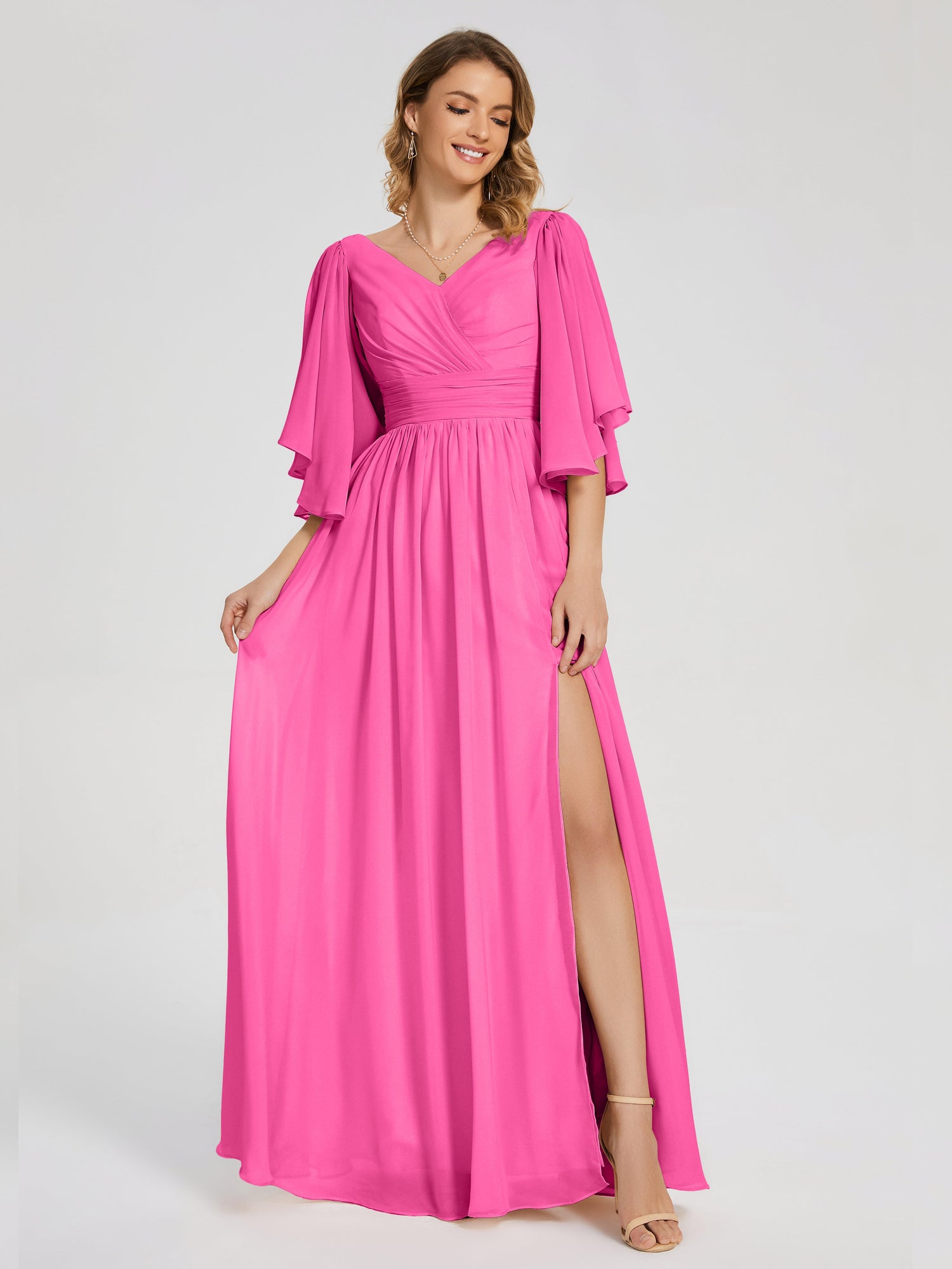 Paige Pastel Corset Bridesmaid or Ball Gown in Chiffon