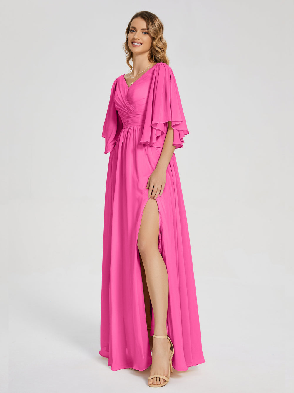 Corset Boned Chiffon Bridesmaid Dress main image 0