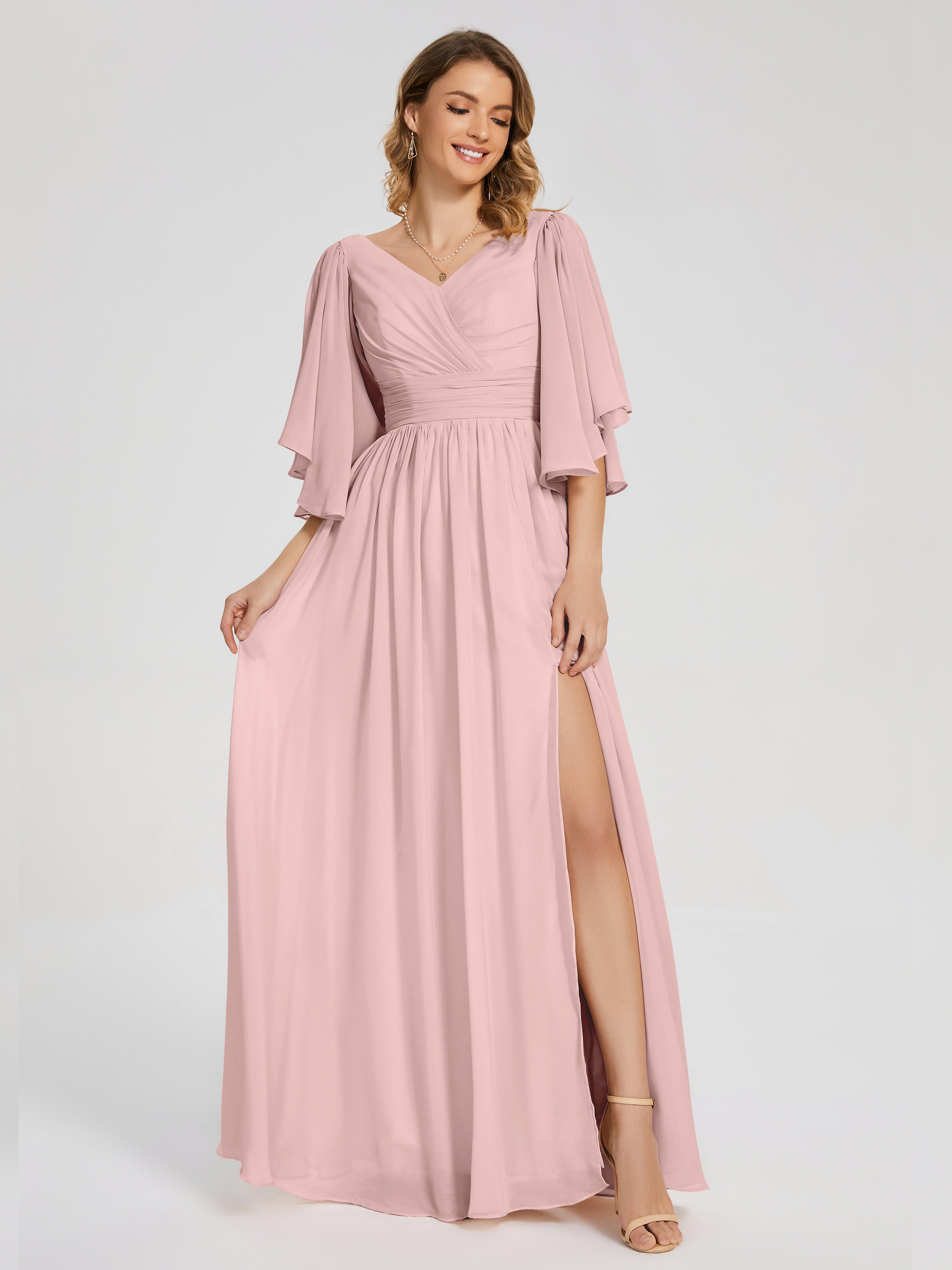Giselle Pretty Corset Back Chiffon Bridesmaid Dresses