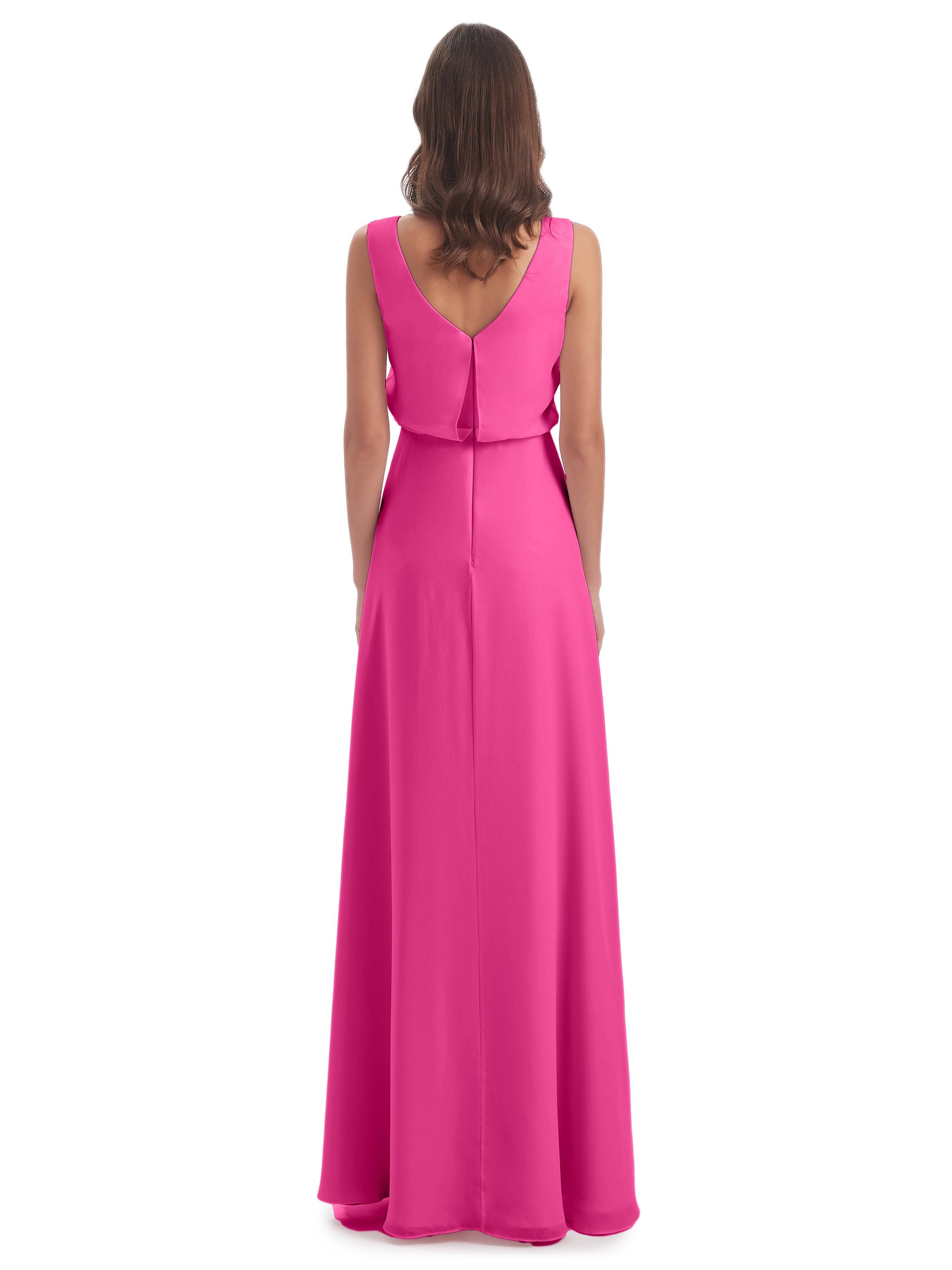 Gracie Cowl Floor Length Long Affordable Chiffon Bridesmaid Dresses