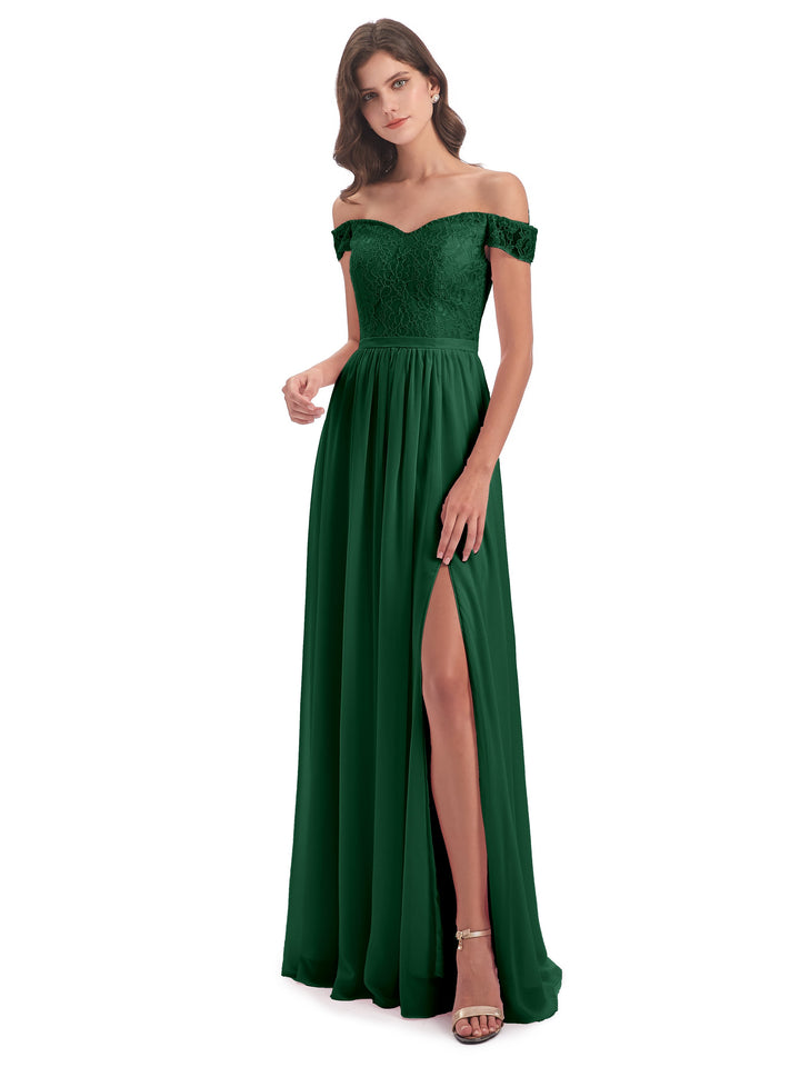 Cicinia One Shoulder Dark Green Mother Of The Bride Dress Long Chiffon Lace Sheath Floor Length Dress