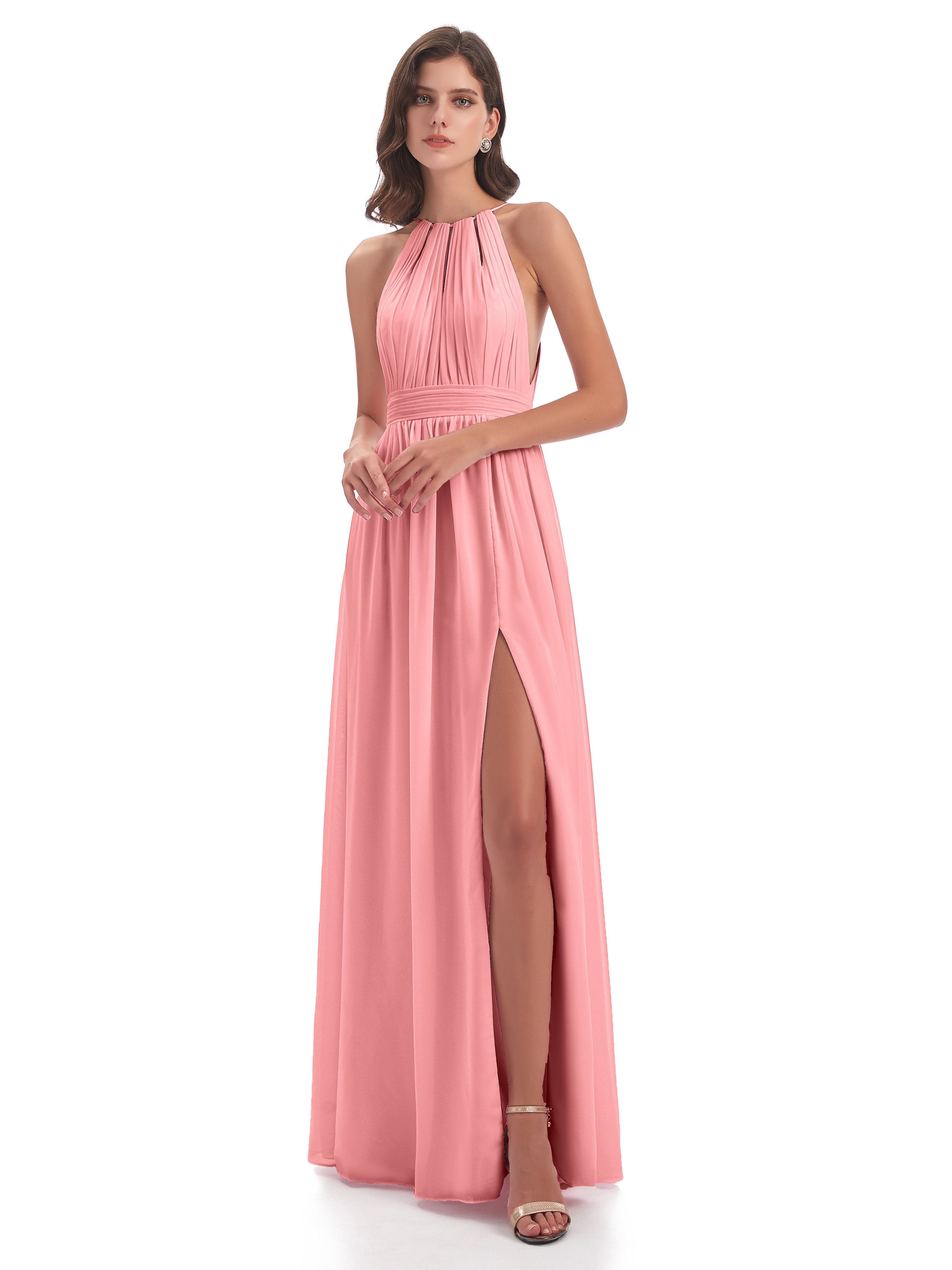 Flamingo pink bridesmaid dresses best sale