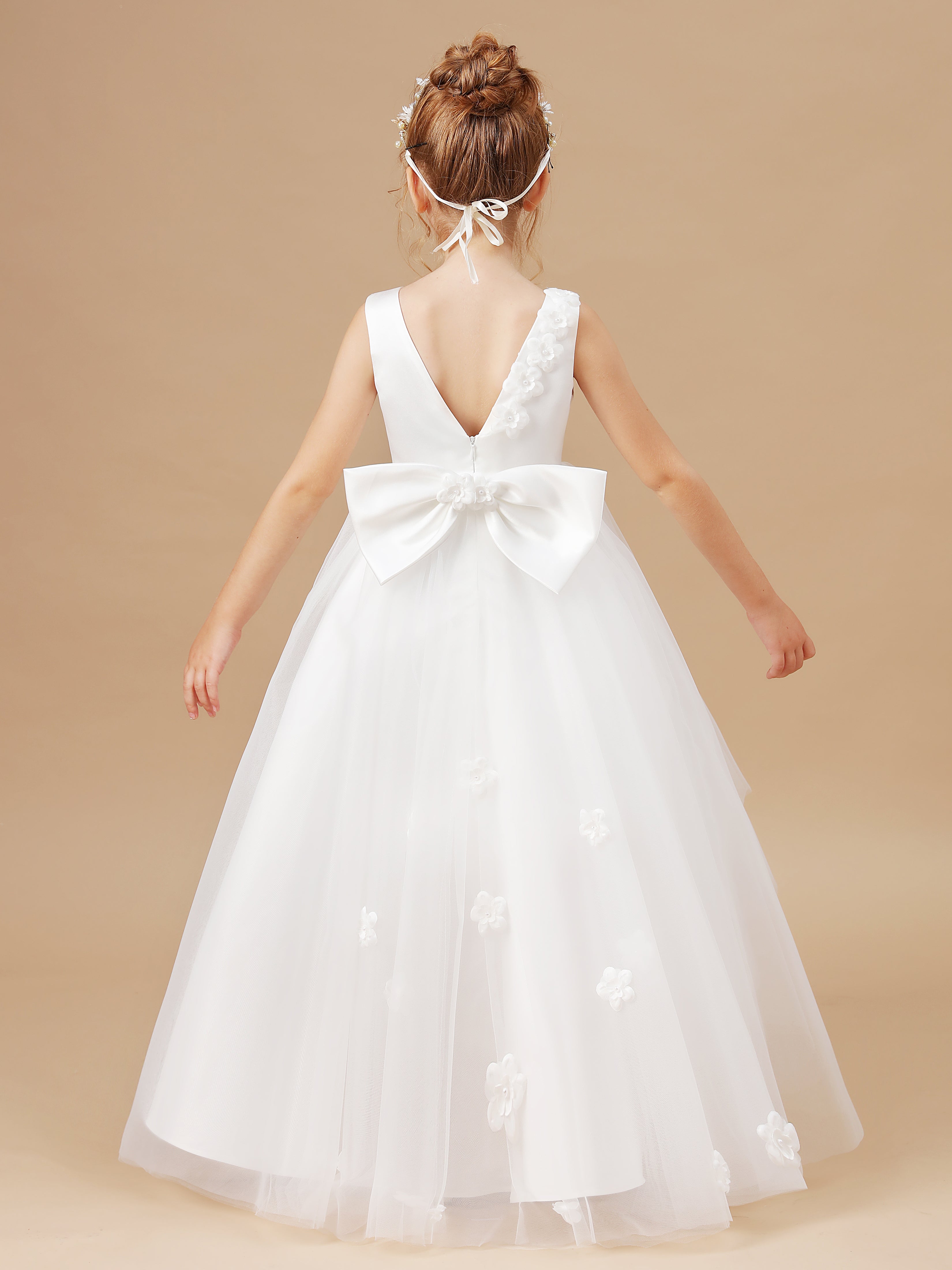 High low tulle flower girl dress online