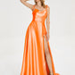 Cowl Court Train Soft Satin Prom Dresses