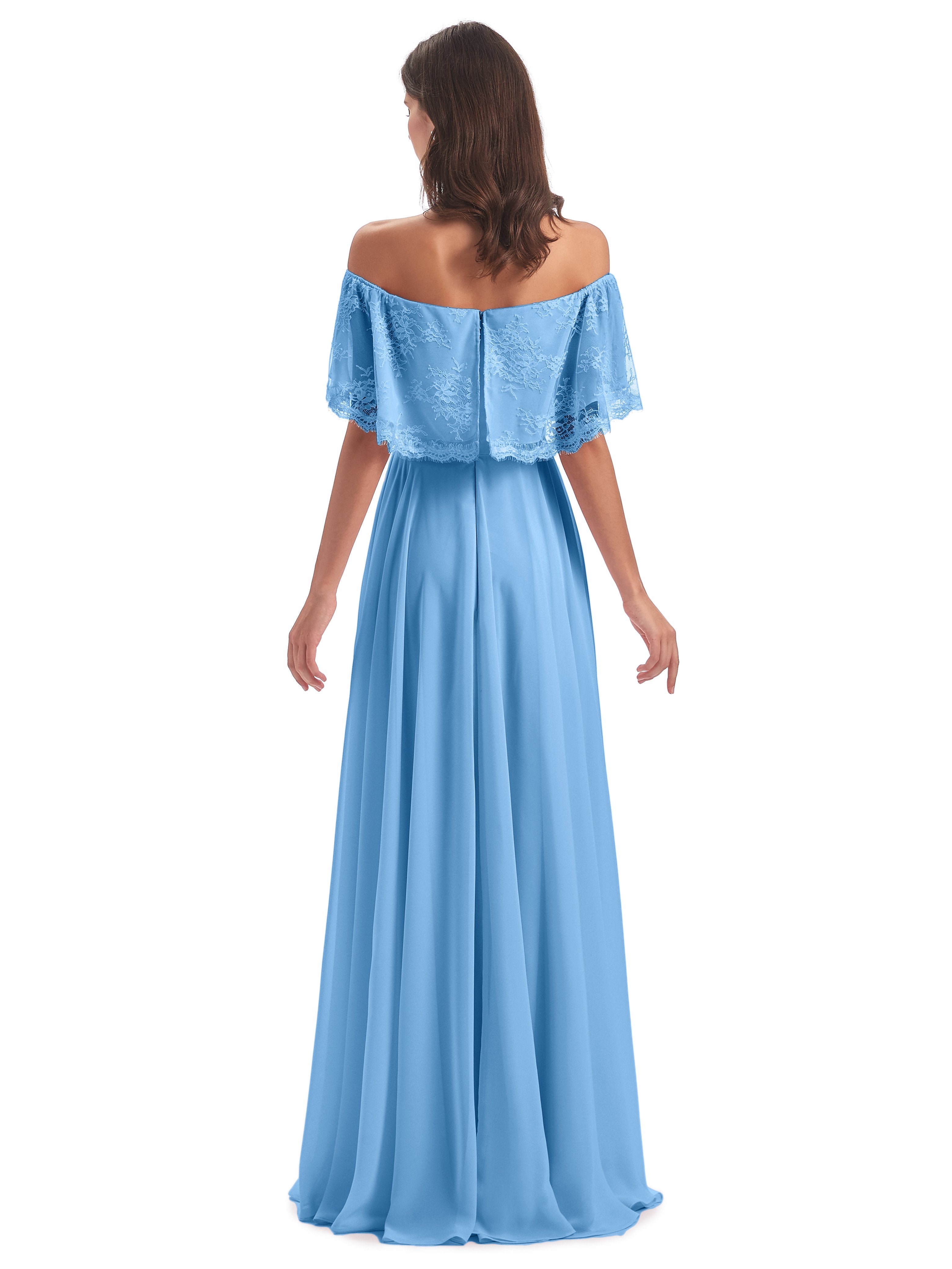 Layla Off The Shoulder Long Fashion Lace/Chiffon Bridesmaid Dresses