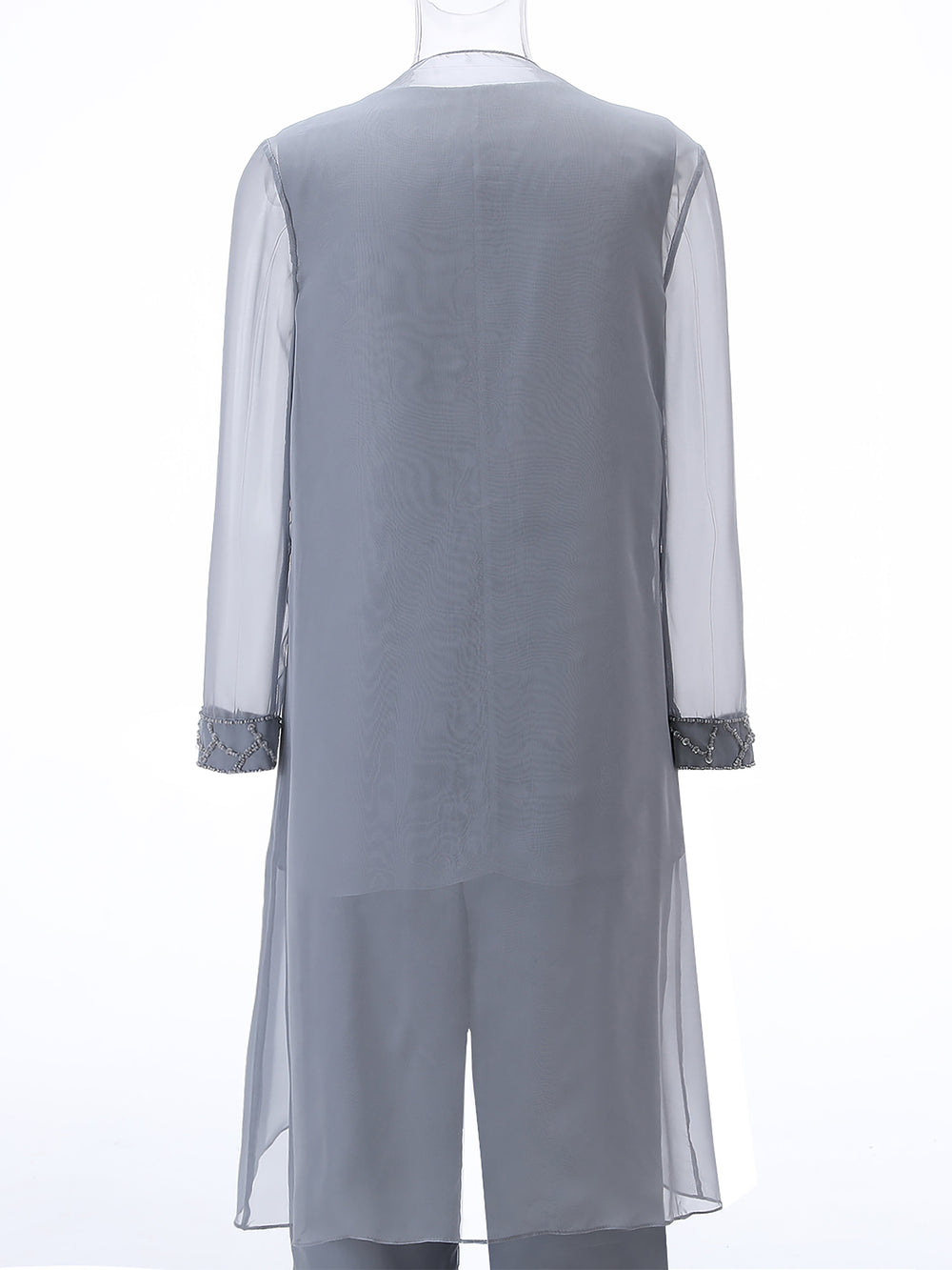 Cicinia Slate Blue Mother Of The Groom Dress Long Chiffon Lace A-line High Low Hemline Half Sleeves