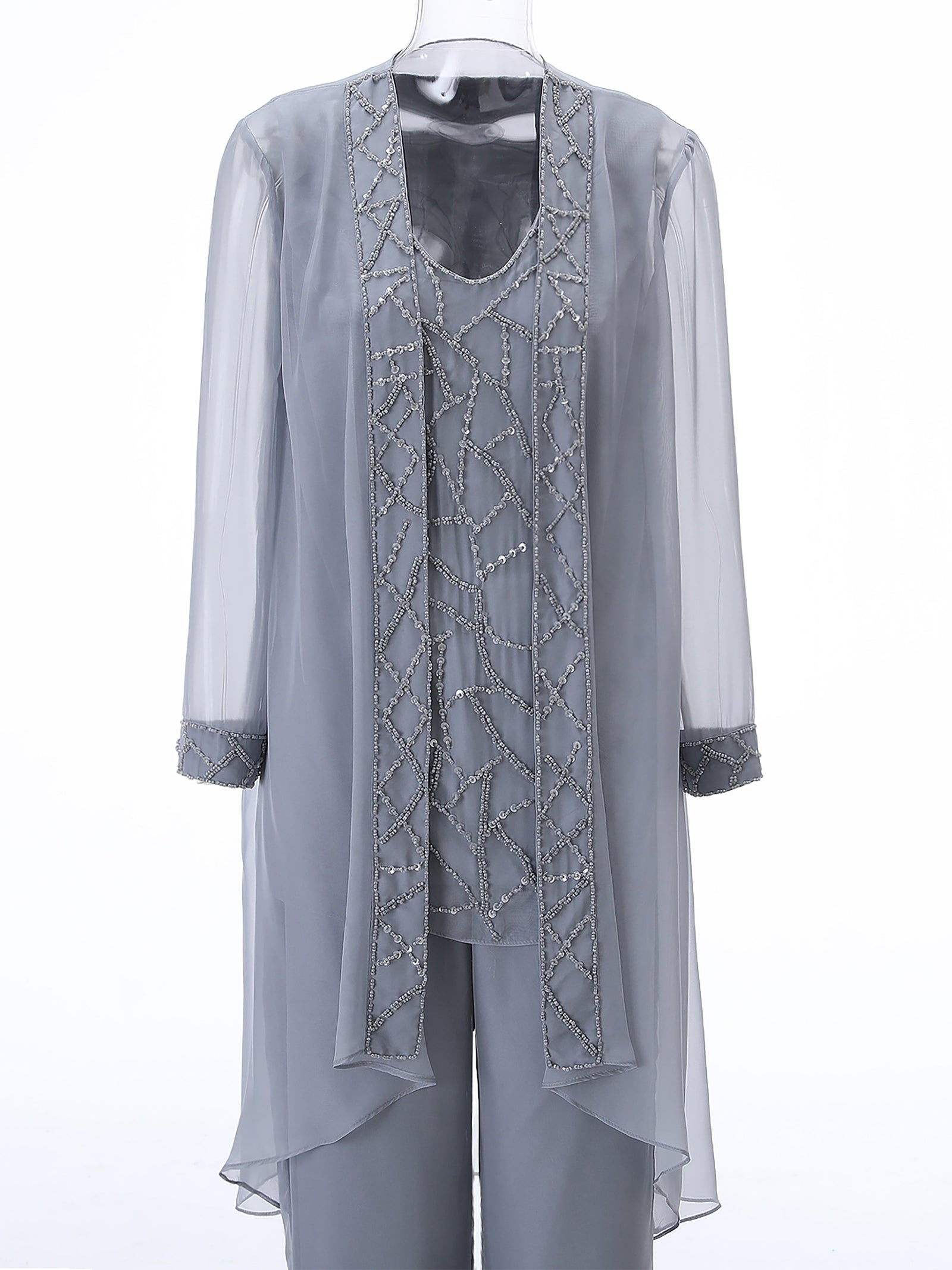 Cicinia Blue Mother Of The Groom Dress Long Chiffon Lace A-line Half Sleeves Floor Length