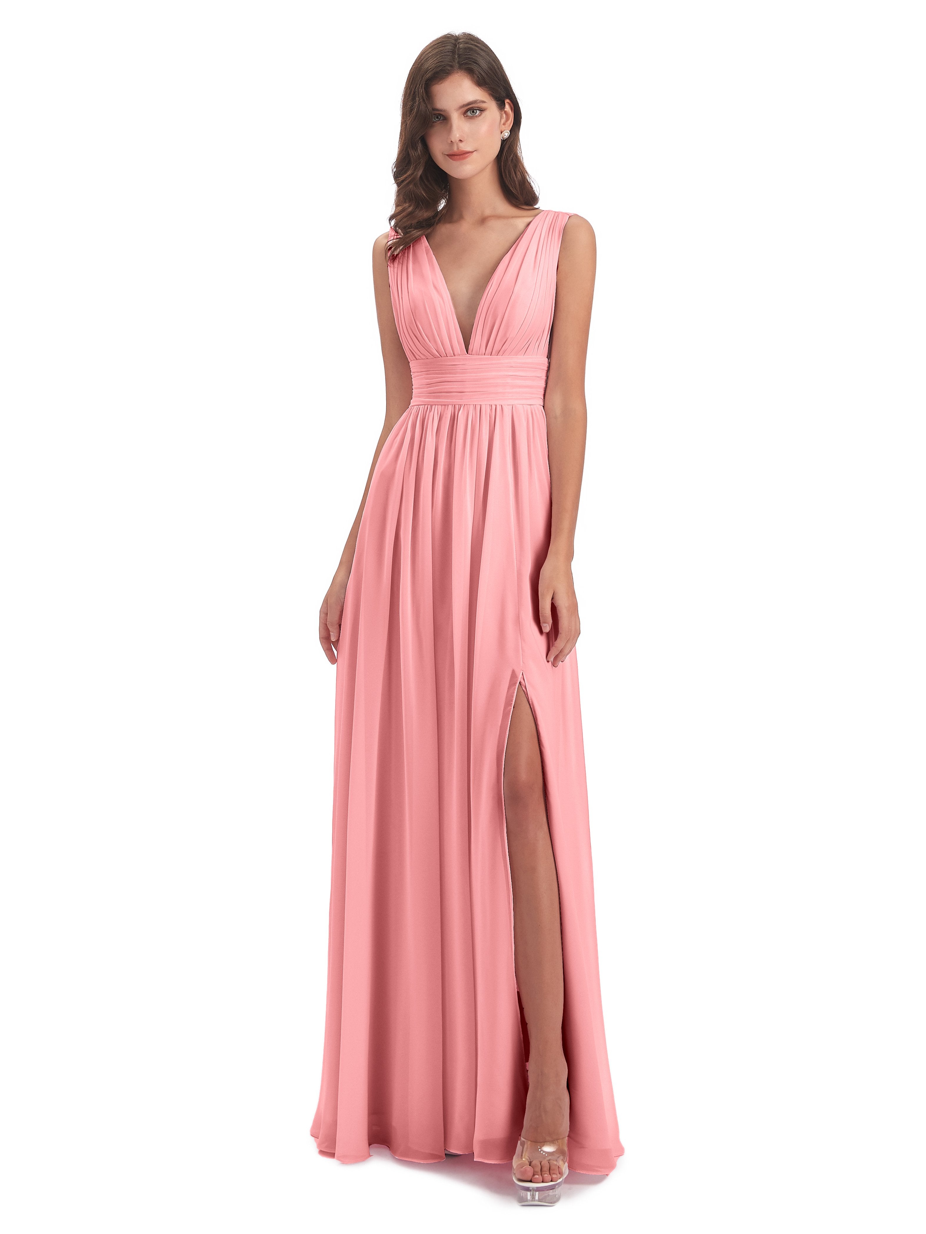 Flamingo pink bridesmaid dresses best sale