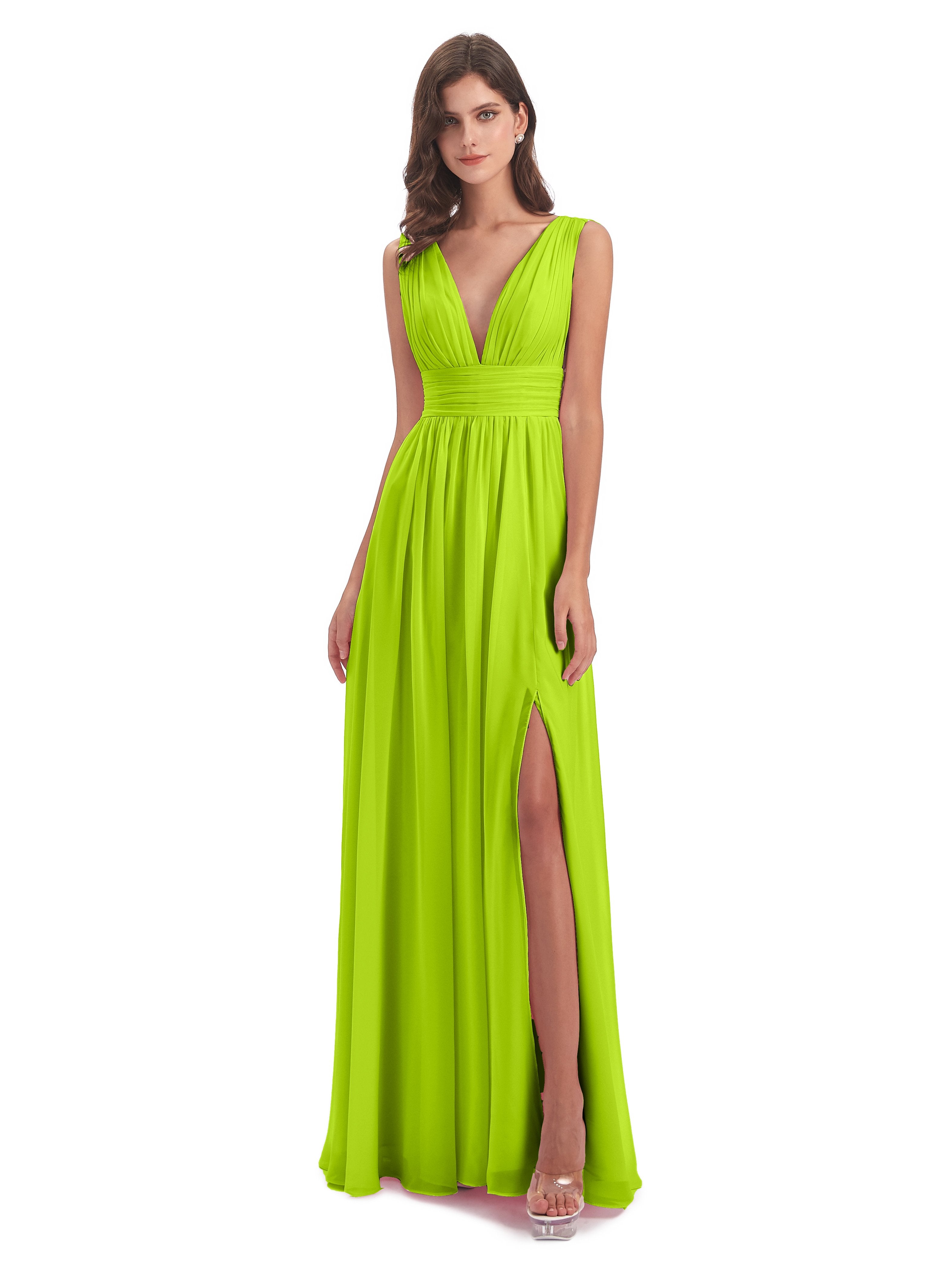 Lime green bridesmaid dresses on sale