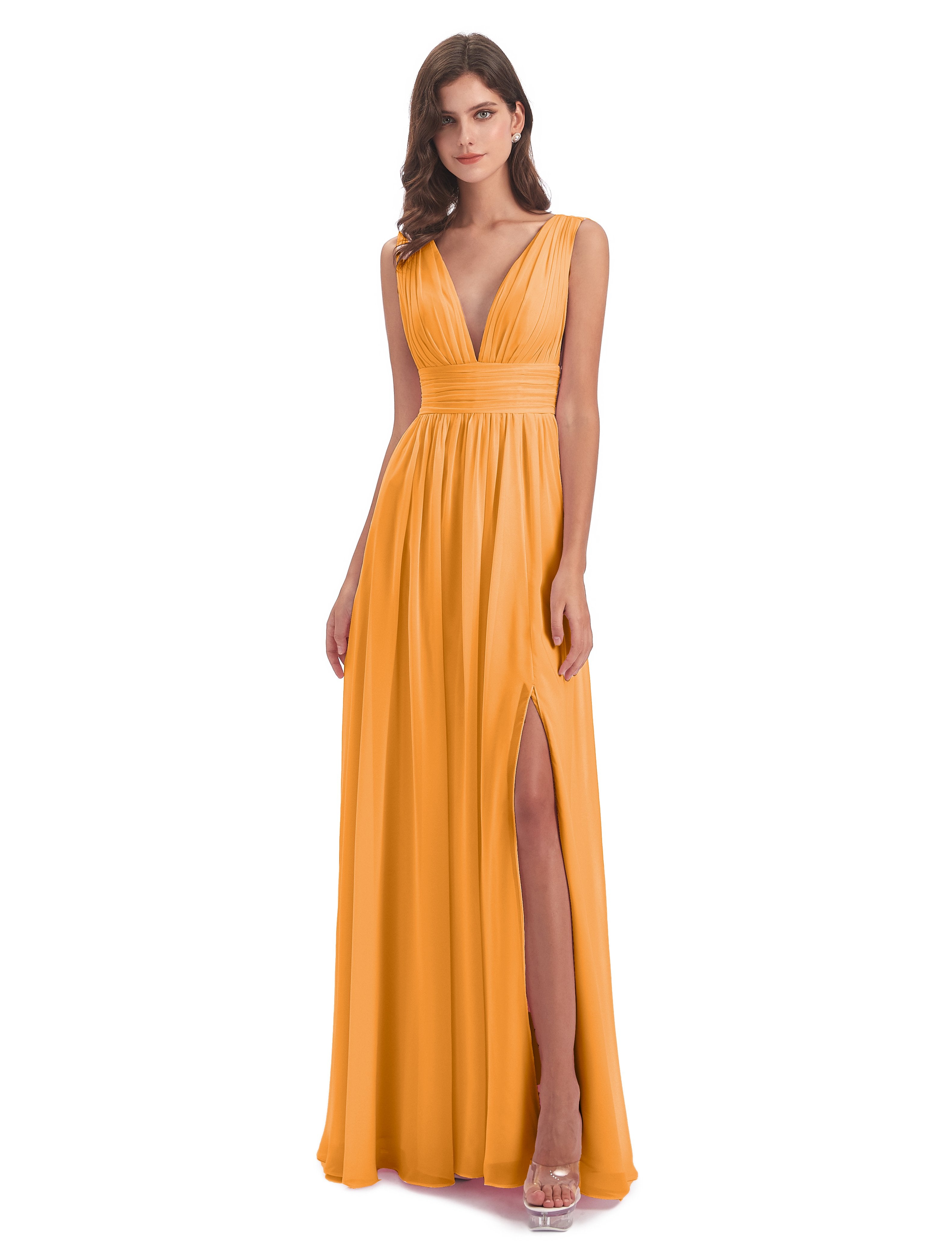 Tangerine bridesmaid dresses on sale