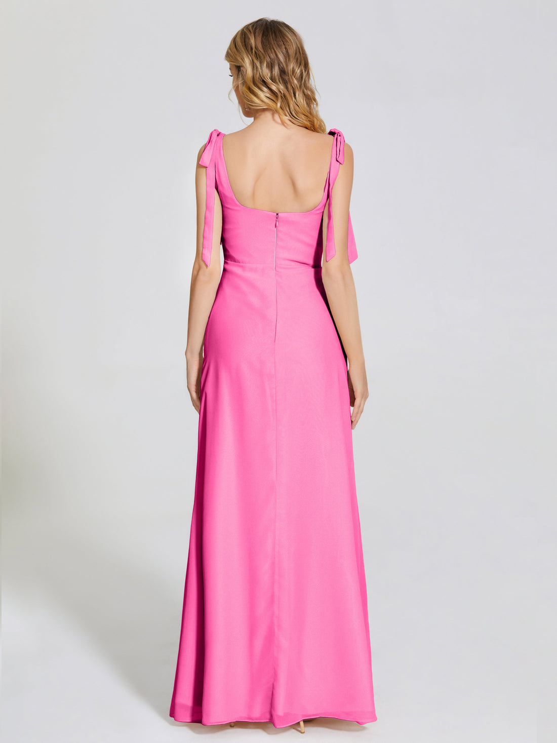 Simple Chiffon Bridesmaid Dress with Square Neck Cabernet main image 0