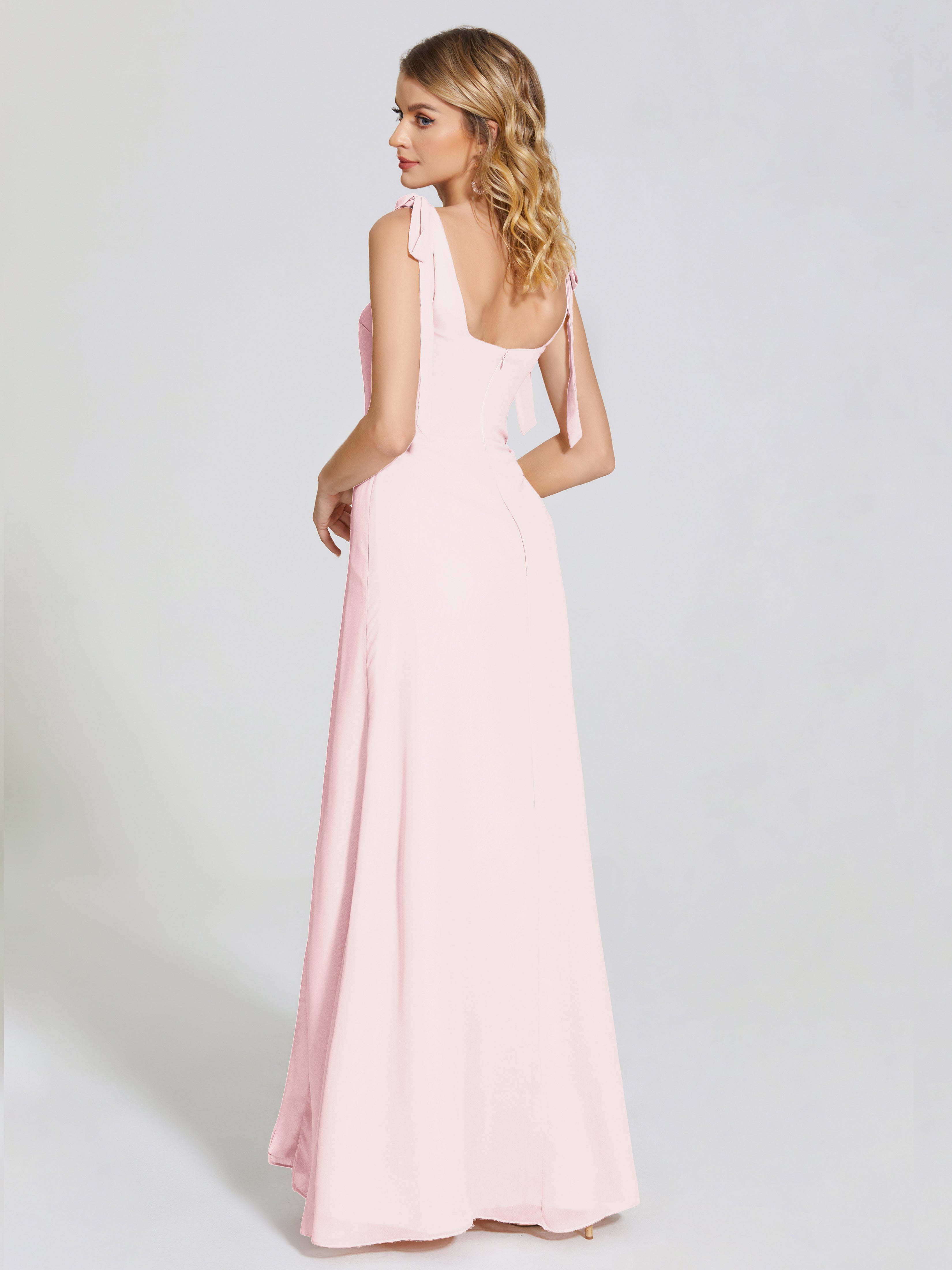 Michelle Elegant Square Neckline Chiffon Bridesmaid Dresses