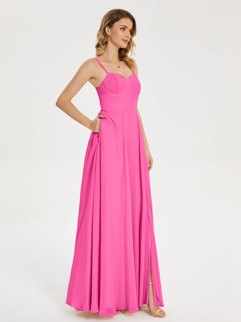 Simple Chiffon Dress with Spaghetti Straps Azalea