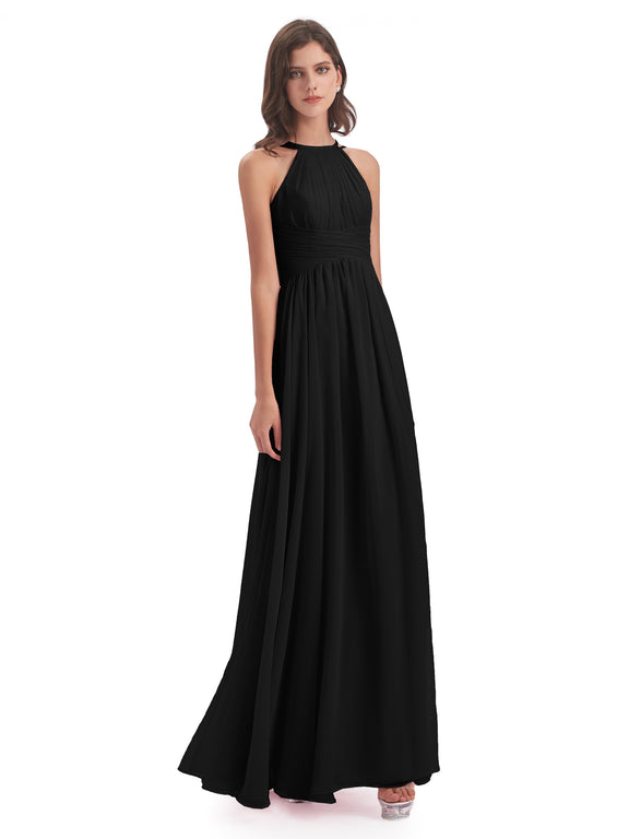 Sofia Spaghetti Straps Floor-Length Chiffon Bridesmaid Dresses