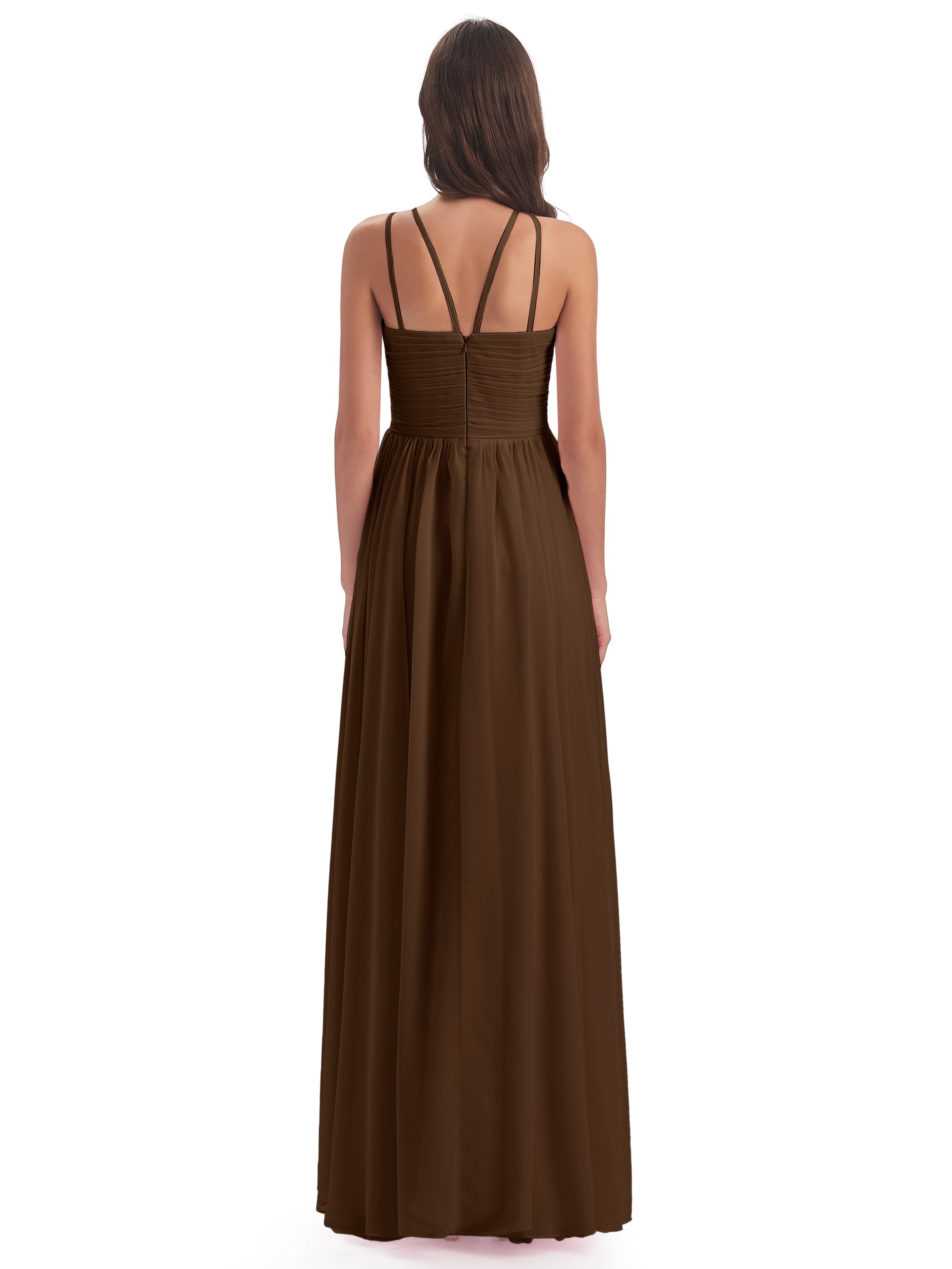 Sofia Spaghetti Straps Floor-Length Chiffon Bridesmaid Dresses