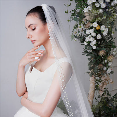 New One-Tier long chapel veil UK TS91X48