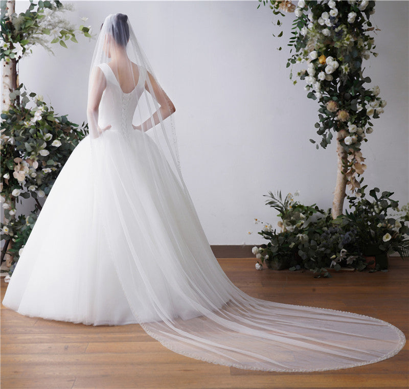 New One-Tier long chapel veil UK TS91X48