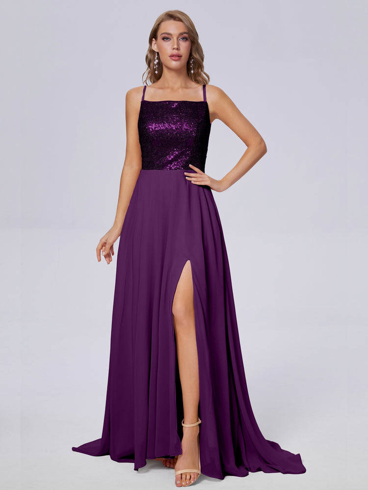 Alaina Sexy Split Sequins Bridesmaid Dresses