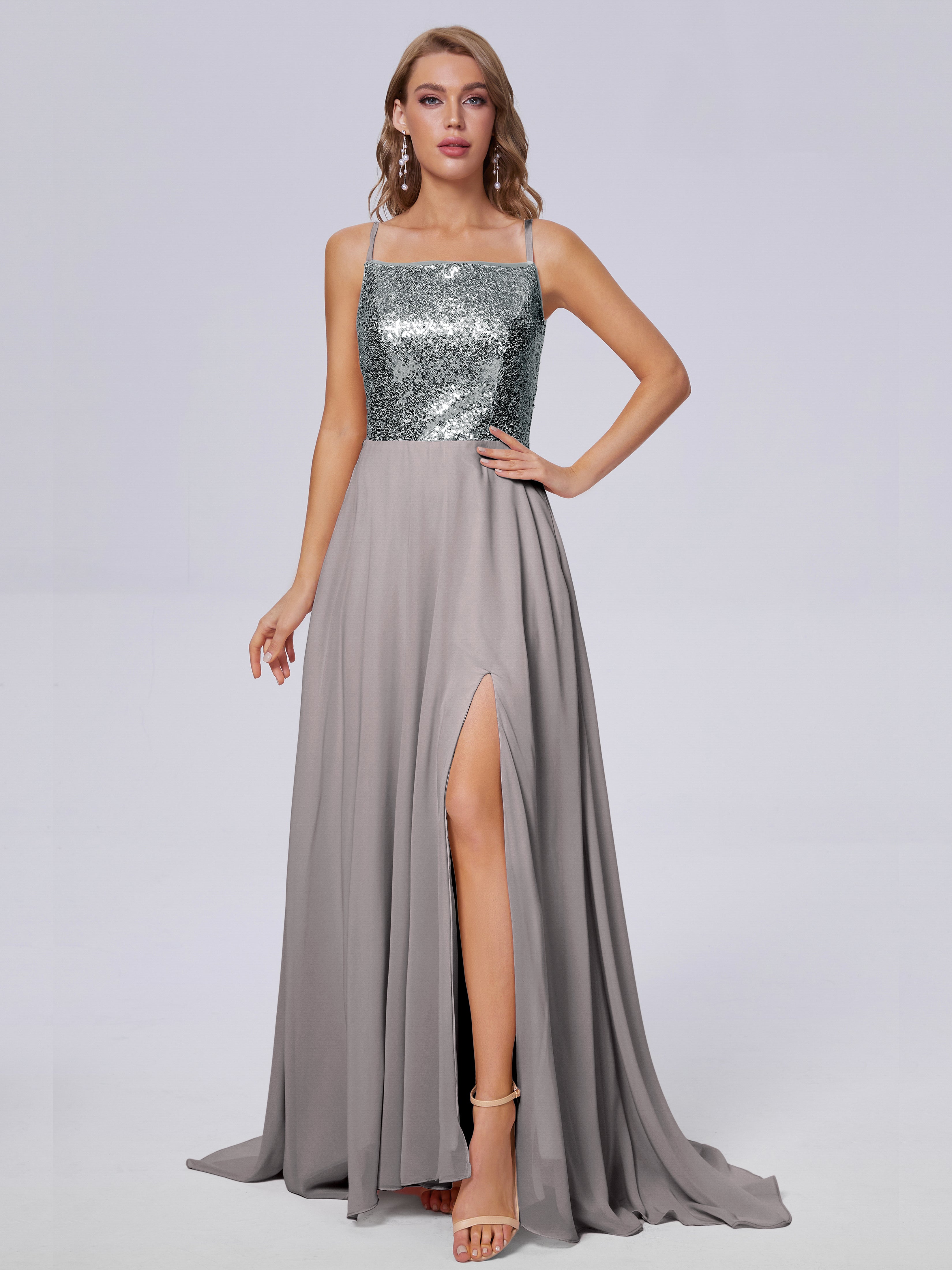 Charcoal sequin bridesmaid dress hotsell