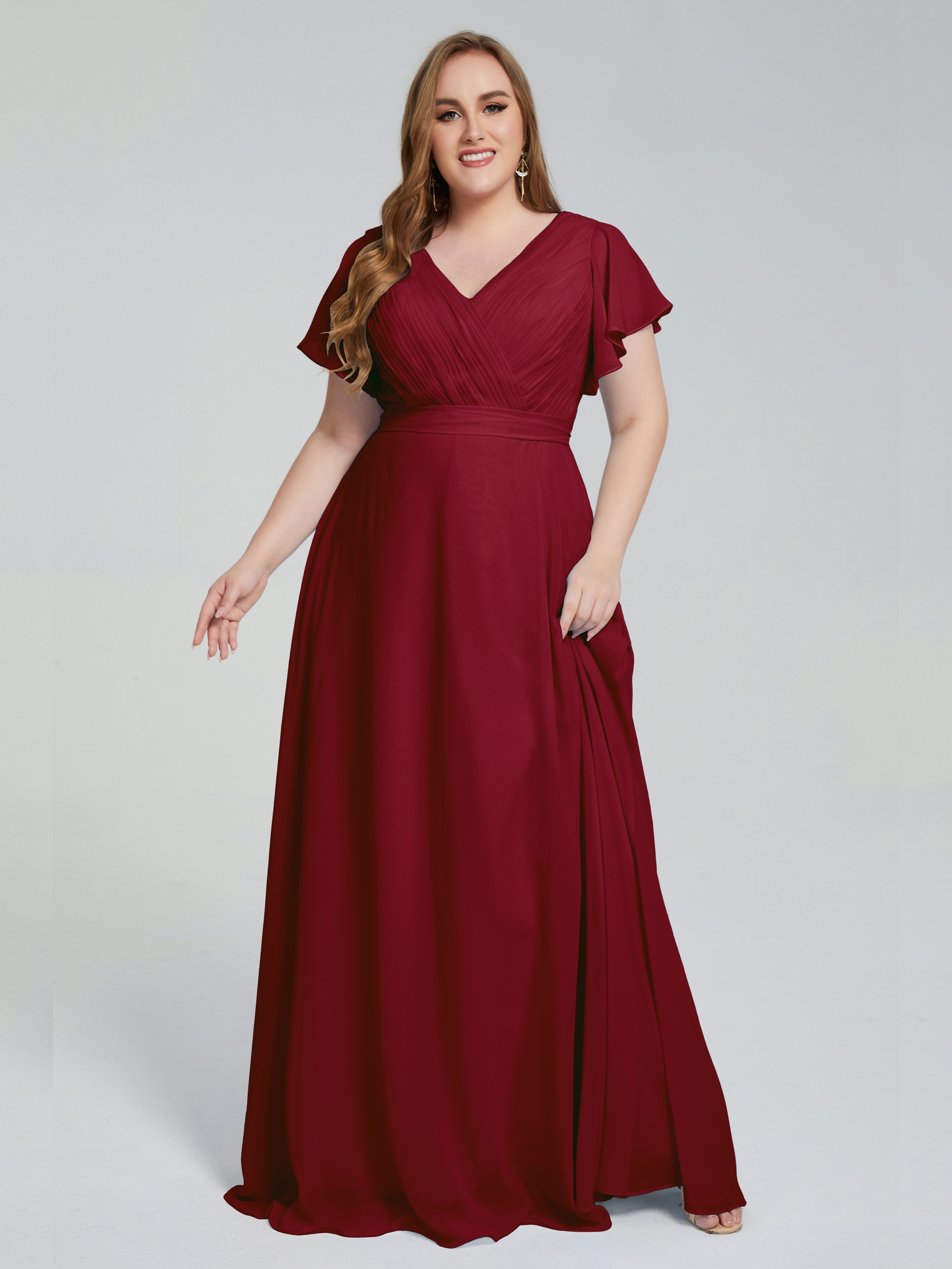 Cheap plus size burgundy bridesmaid dresses best sale