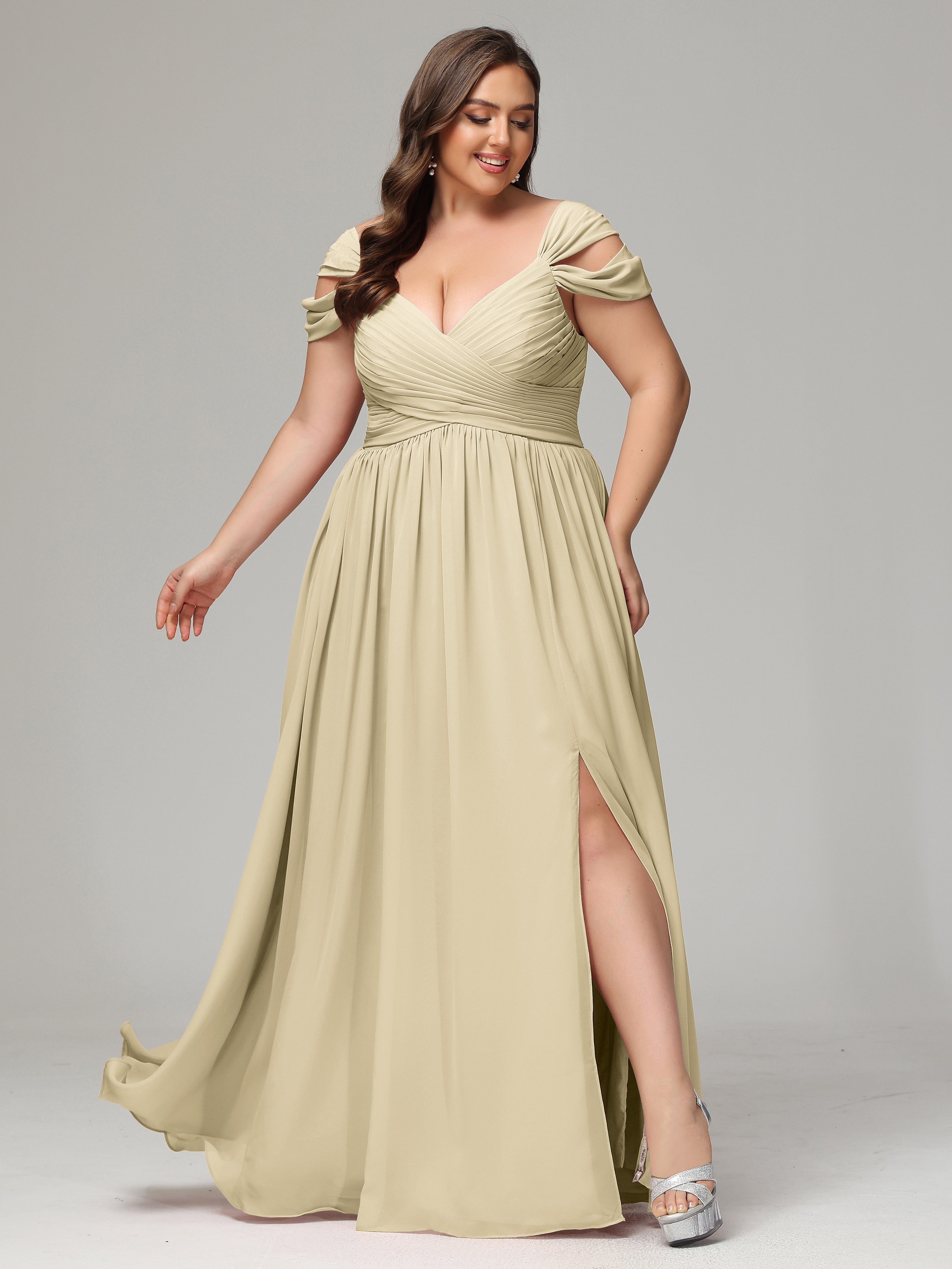 Plus size dress with split best sale