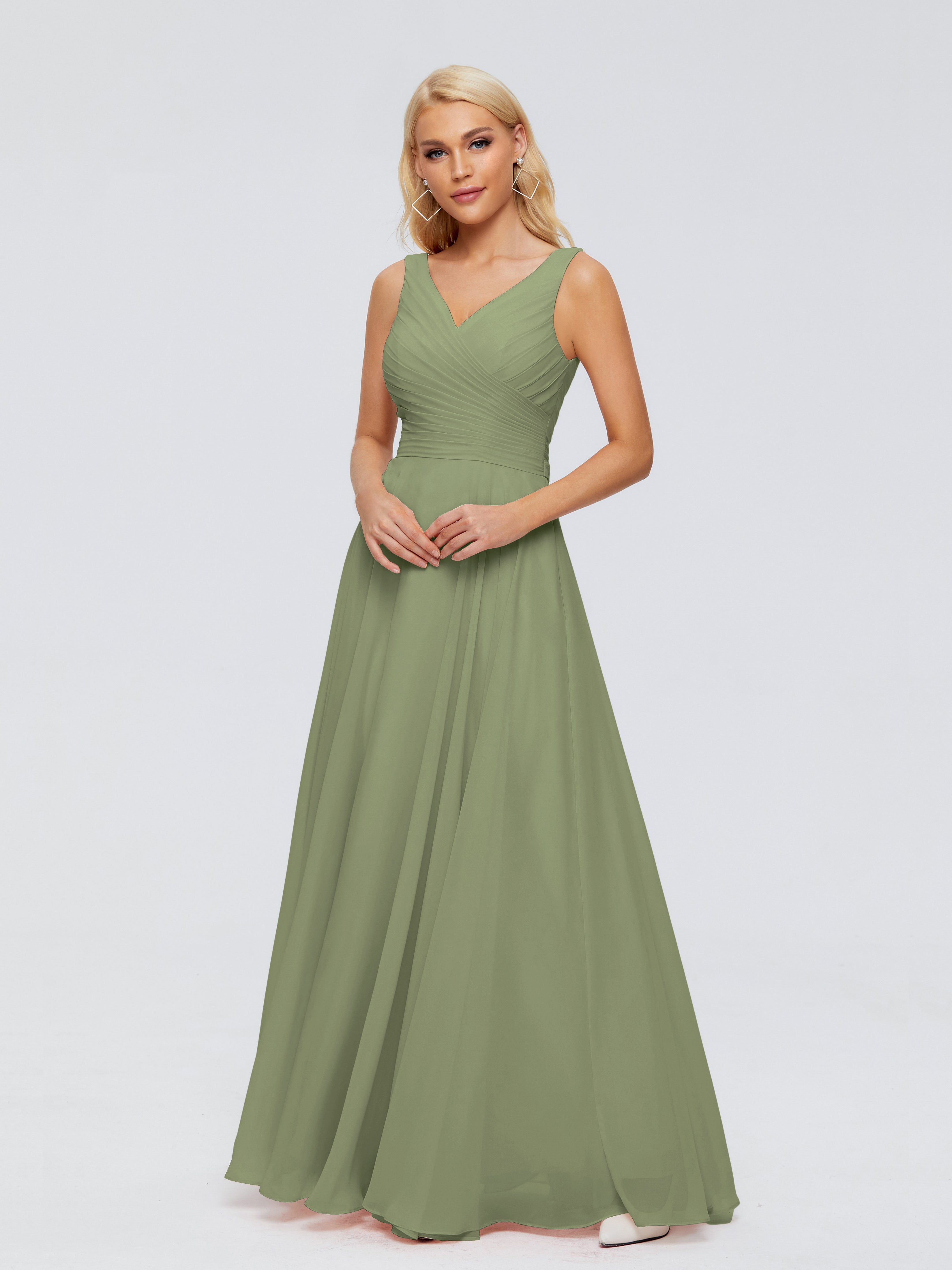 Cicinia Dark Green Bridesmaid Dresses Plus Size Short Chiffon A-line V-neck Knee Length Cicinia Dark Green Bridesmaid Dresses Plus Size Short Chiffon A-line V-neck Knee Length