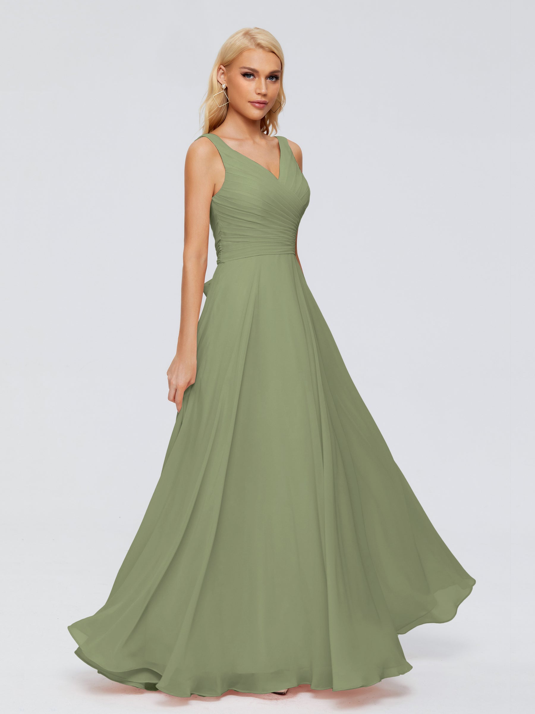 Ryleigh Flowy Chiffon Bridesmaid Dresses with Bow