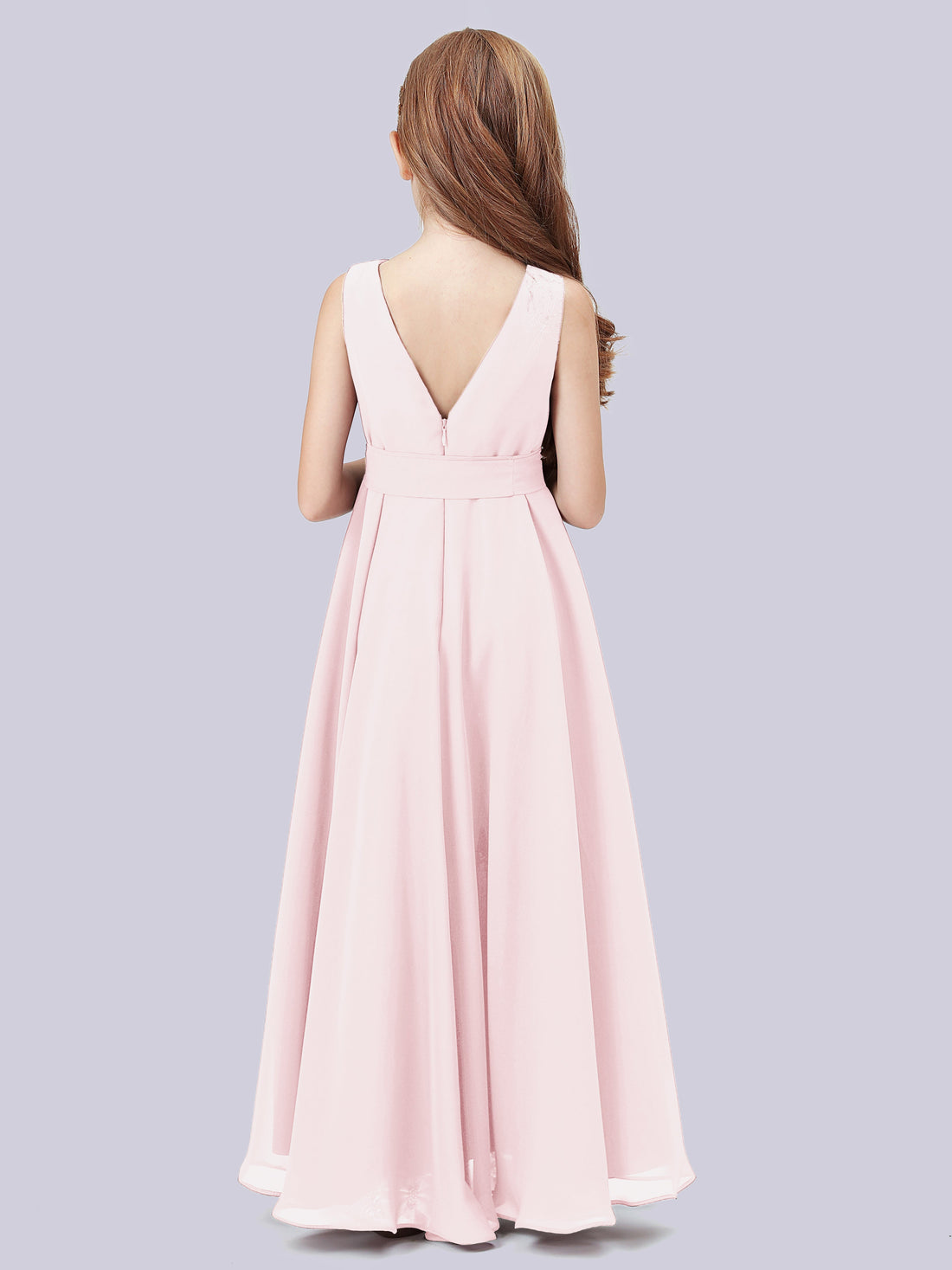 Square Long Junior Bridesmaid Dress With Cascade Skirt Spa