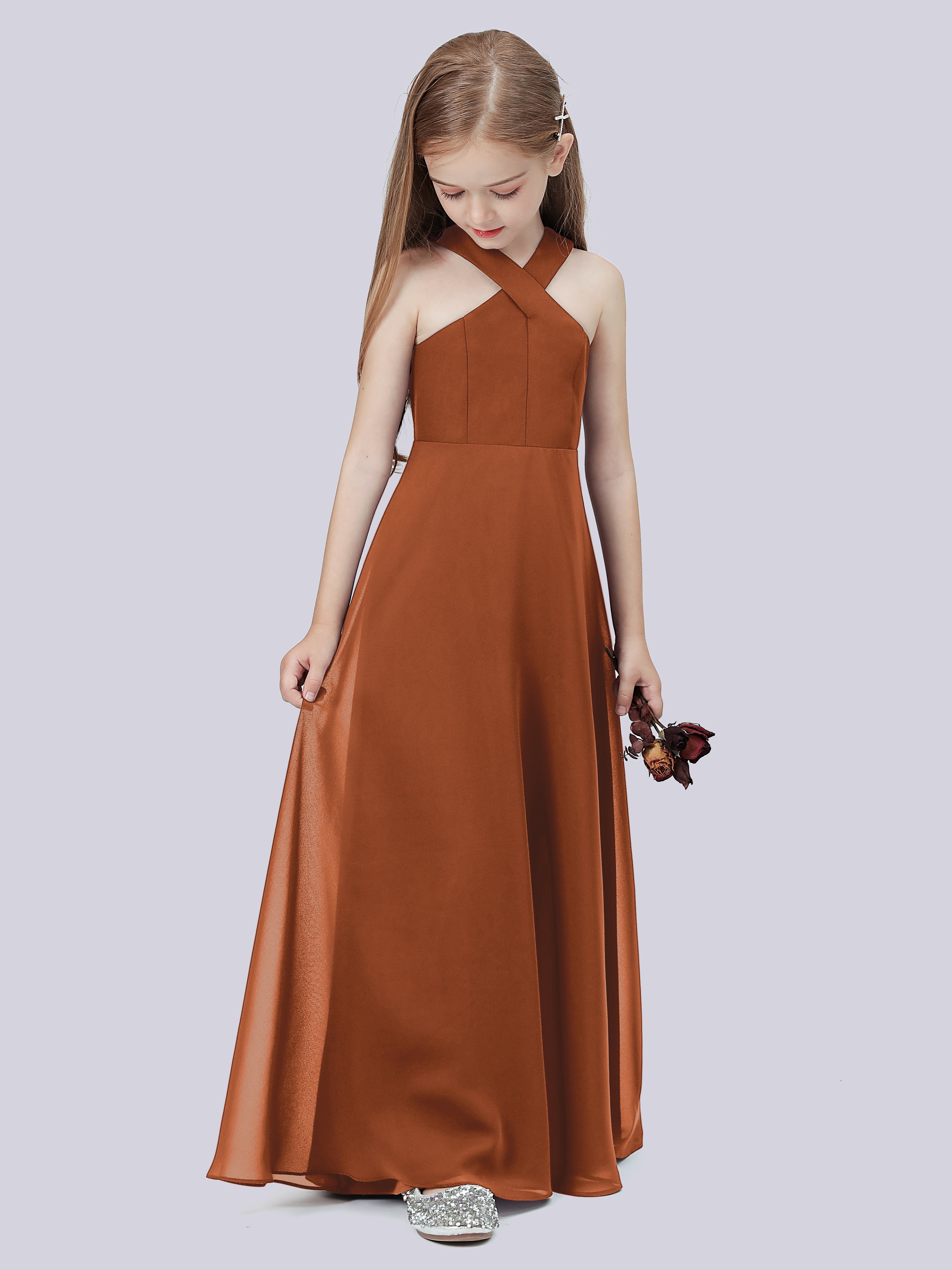 Crisscross Chiffon Junior Bridesmaid Dress