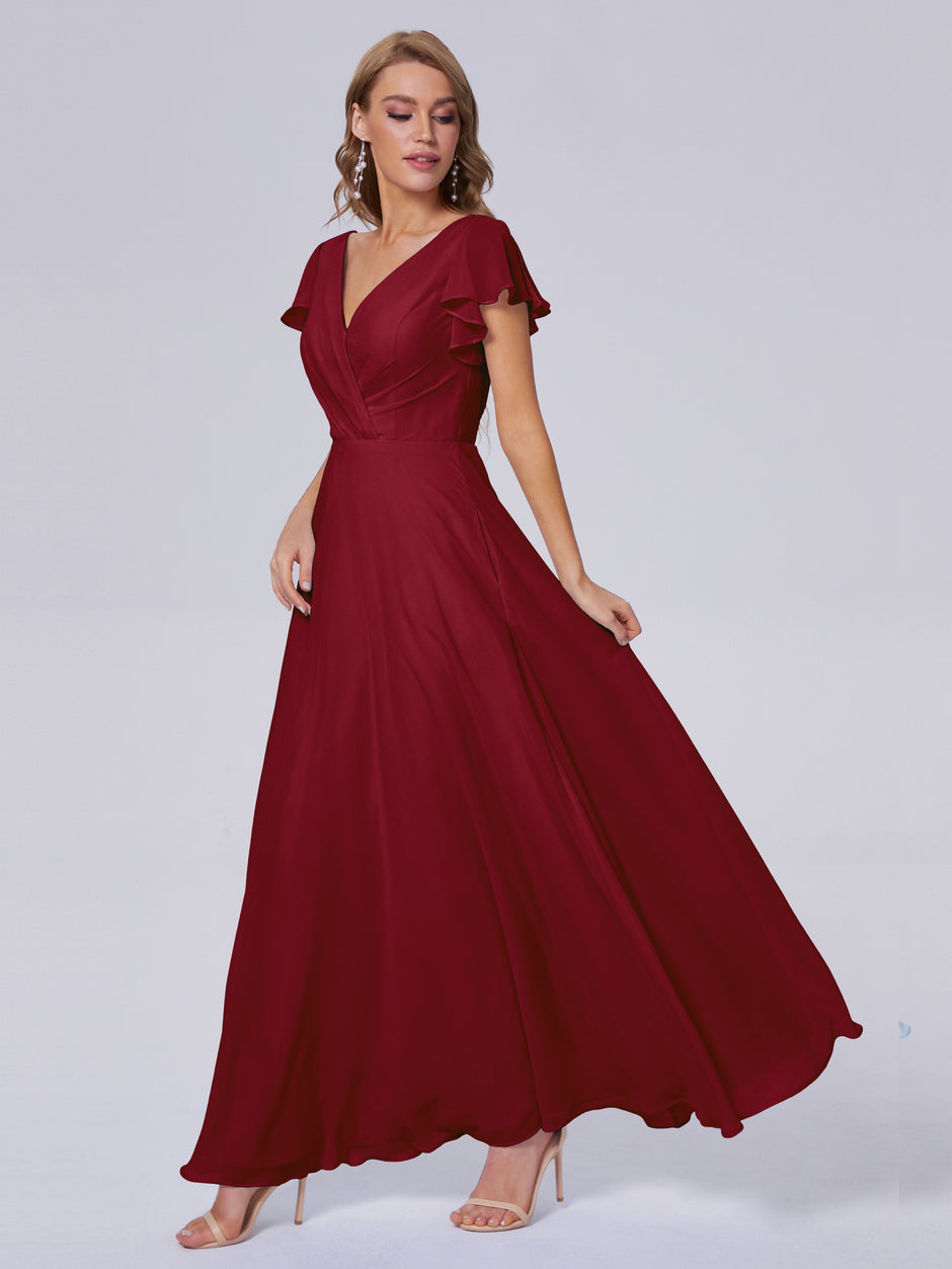 2024 Brilliant Burgundy Bridesmaid Dresses In Inexpensive Price   Genevieve V Neck Chiffon Burgundy Bridesmaid Dresses 1 73b9e709 578f 4e16 8dca A1f54695d67d 940x 