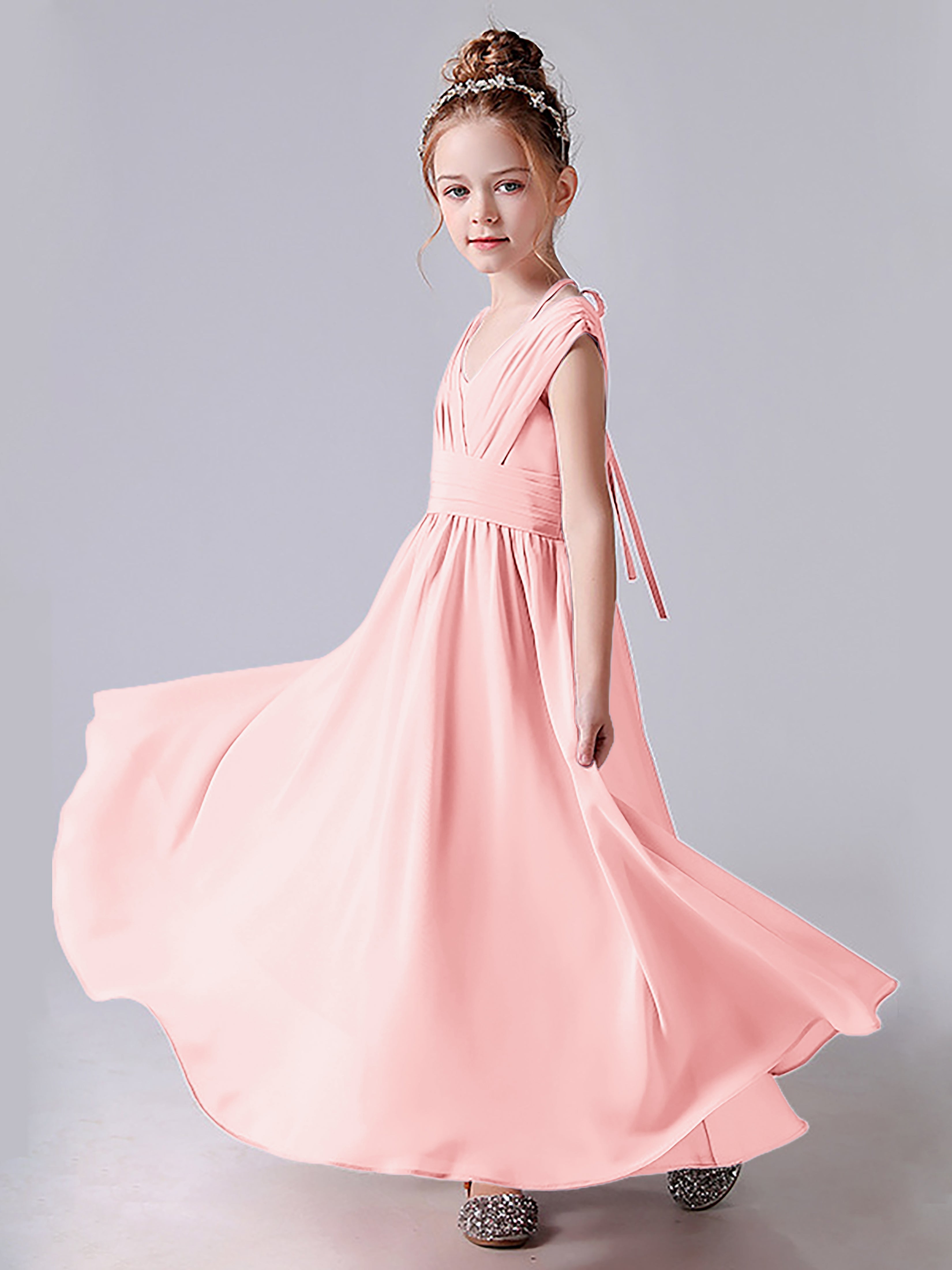 Halter V Back Junior Bridesmaid Dress