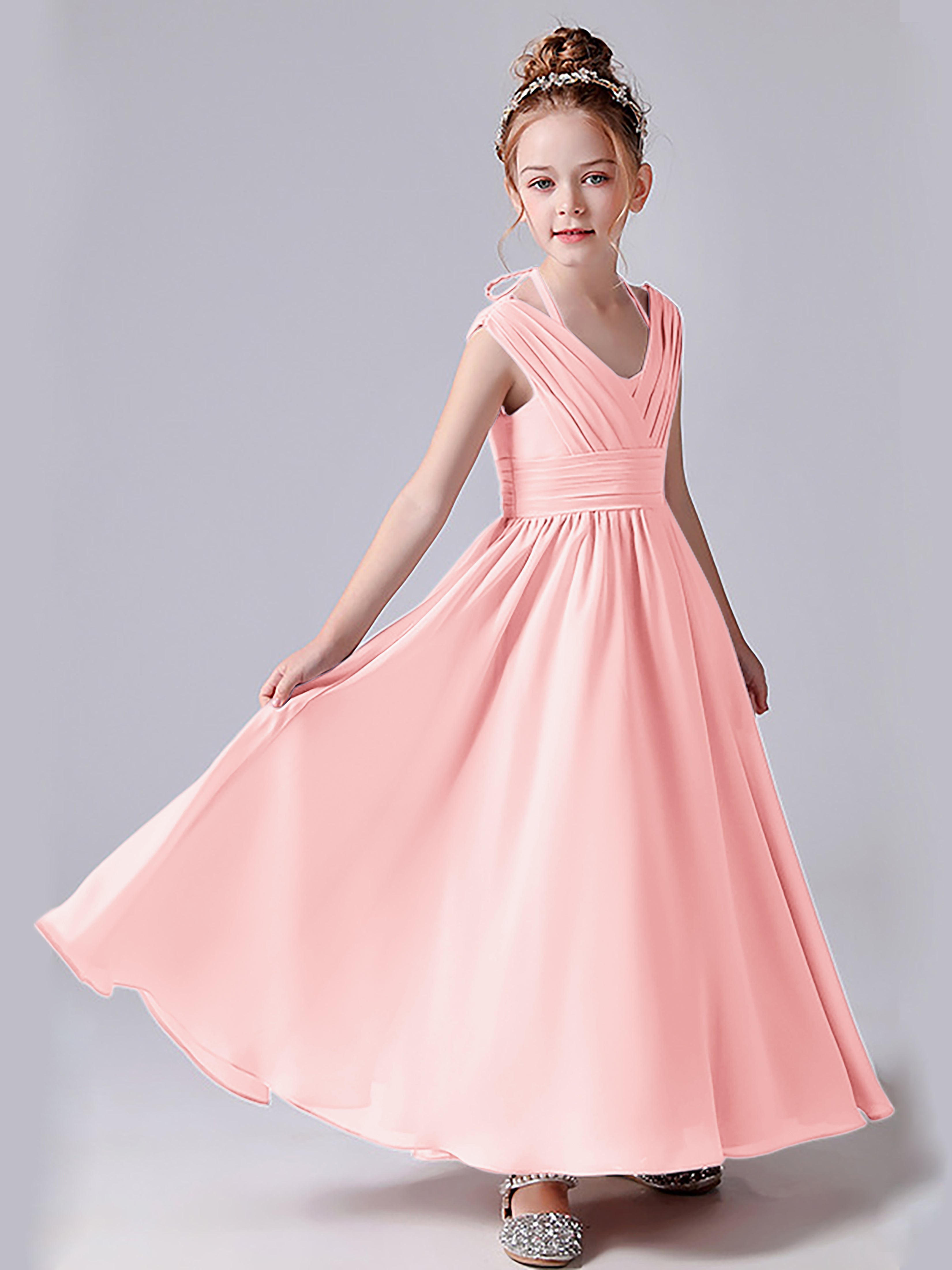 Halter V Back Junior Bridesmaid Dress