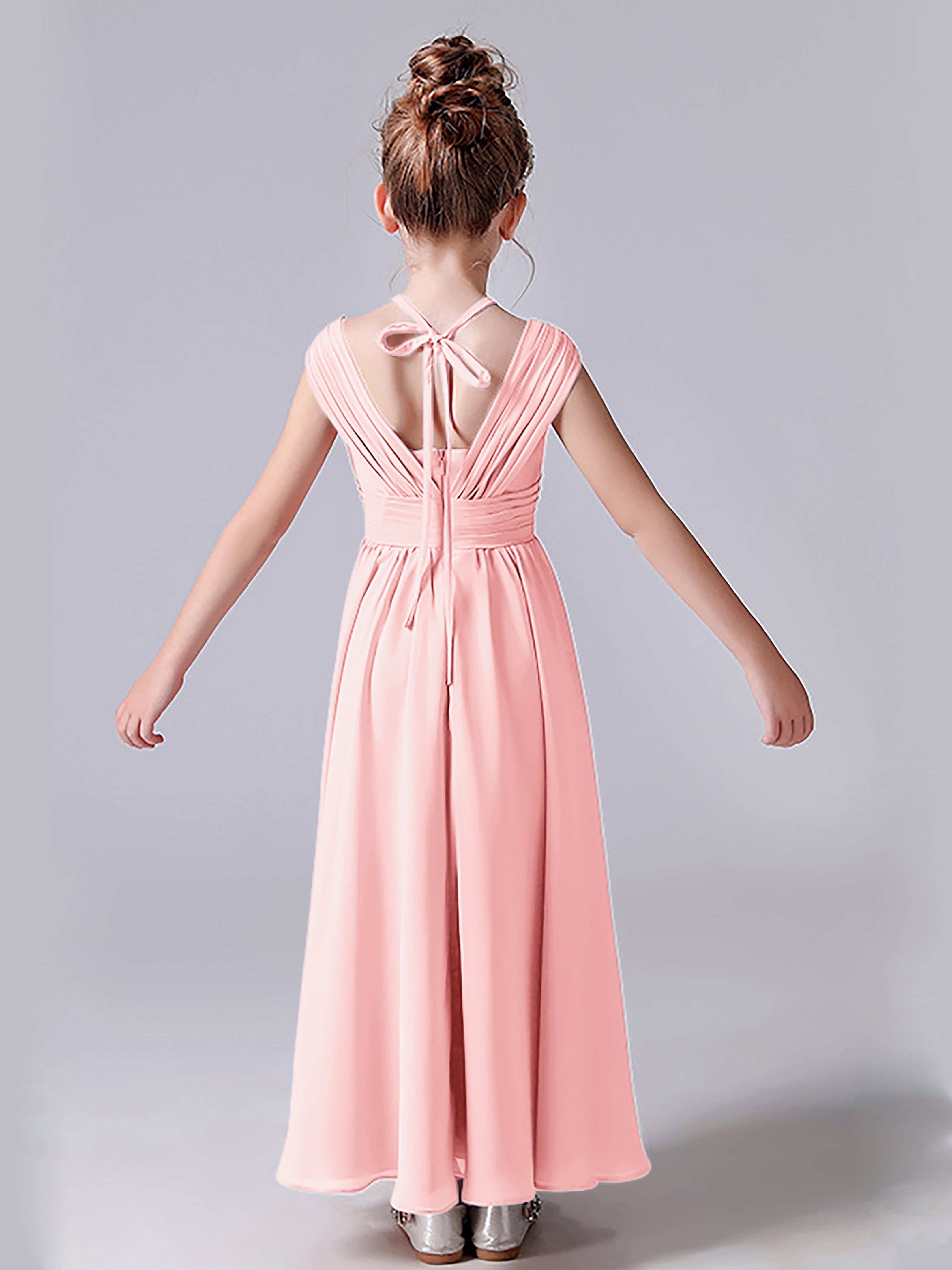 Halter V Back Junior Bridesmaid Dress