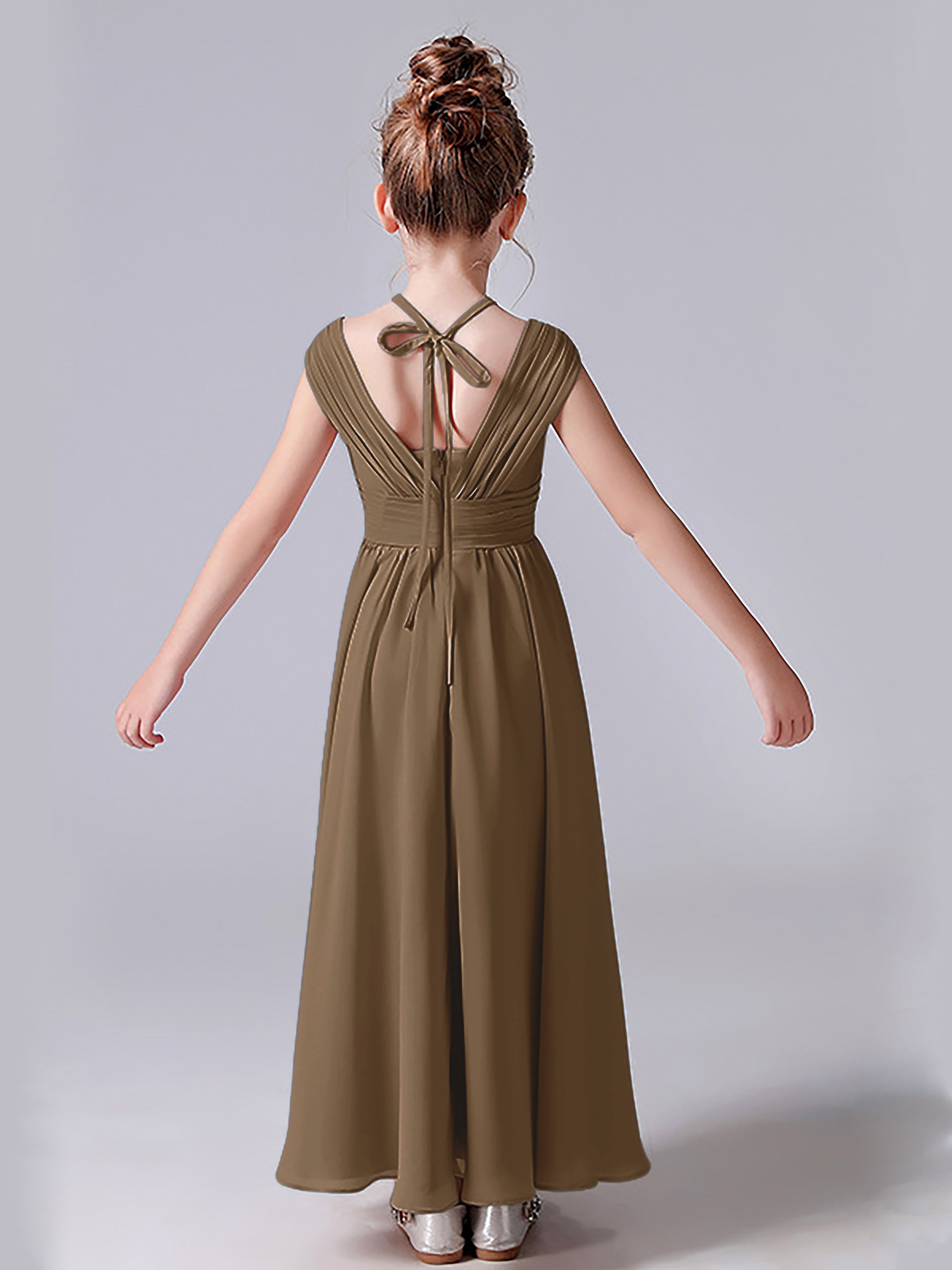 Halter V Back Junior Bridesmaid Dress