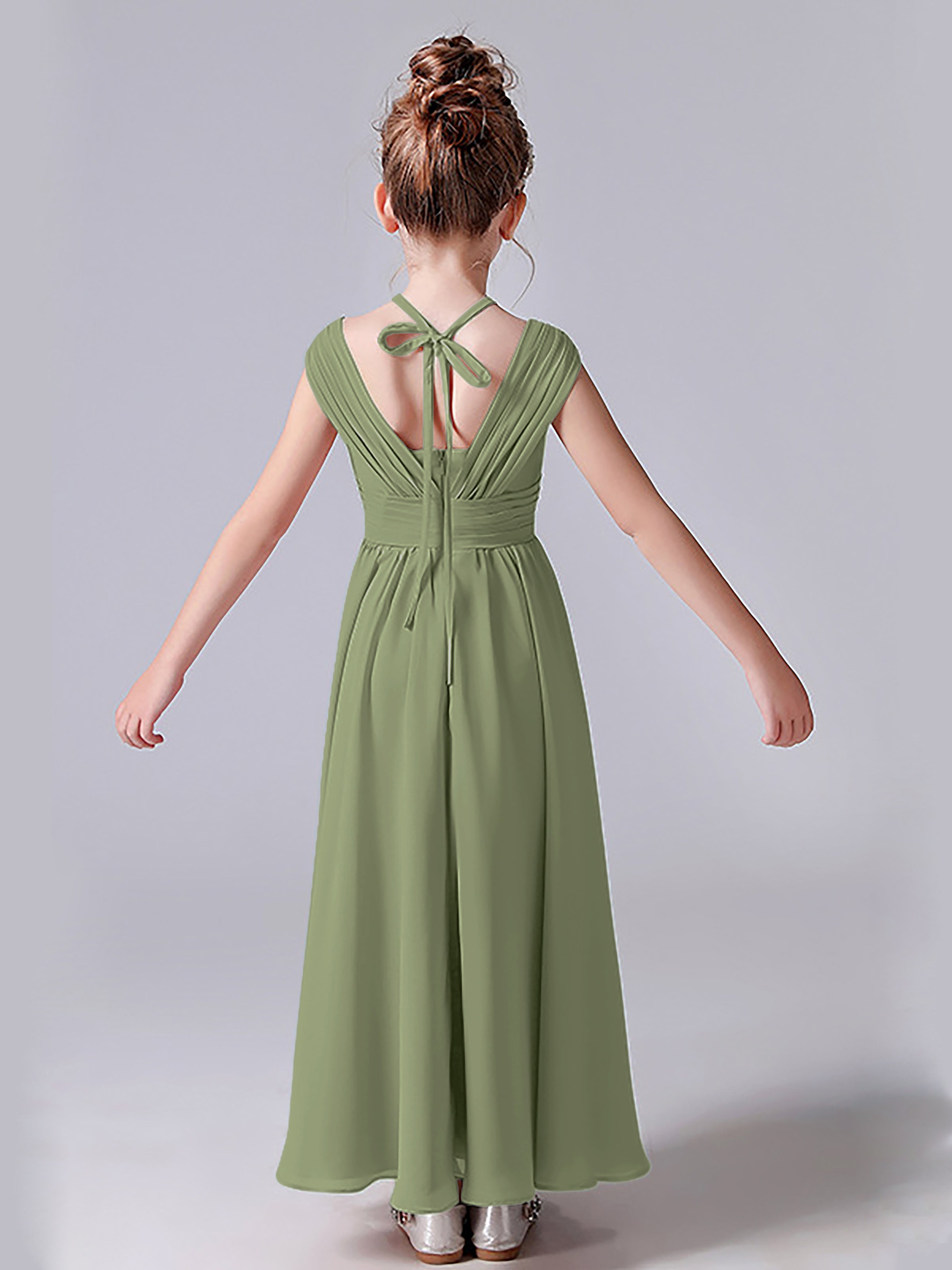 Halter V Back Junior Bridesmaid Dress