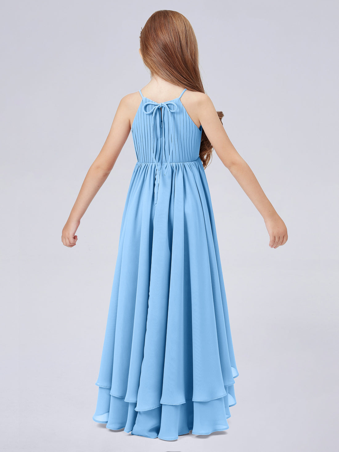 Square Long Junior Bridesmaid Dress With Cascade Skirt Regency main image 0