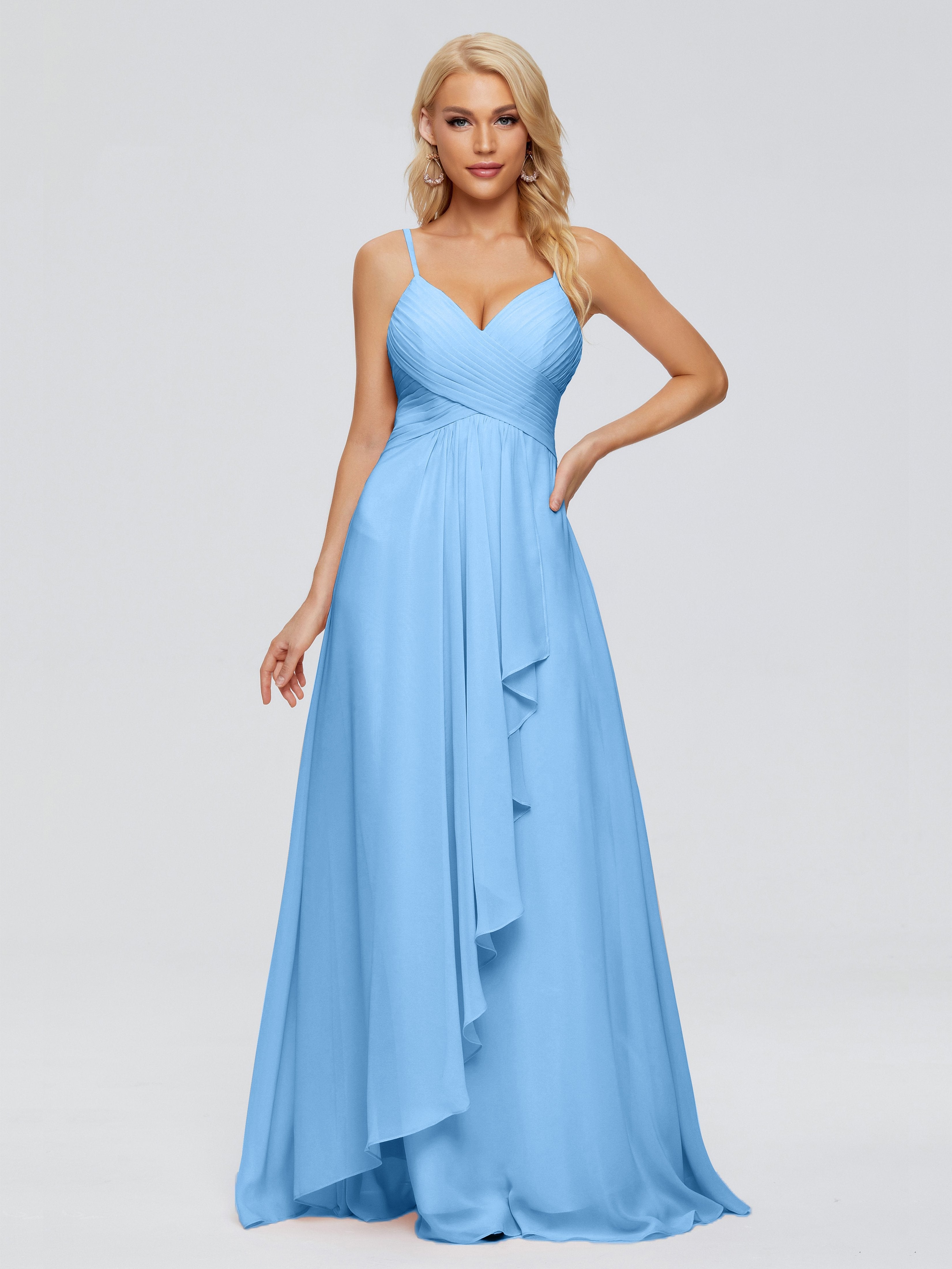 Isla Cute Spaghetti Straps Chiffon Bridesmaid Dresses