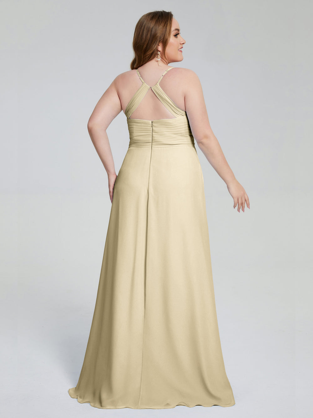 Julianna Modest Spaghetti Straps Plus Size Bridesmaid Dresses main image 0