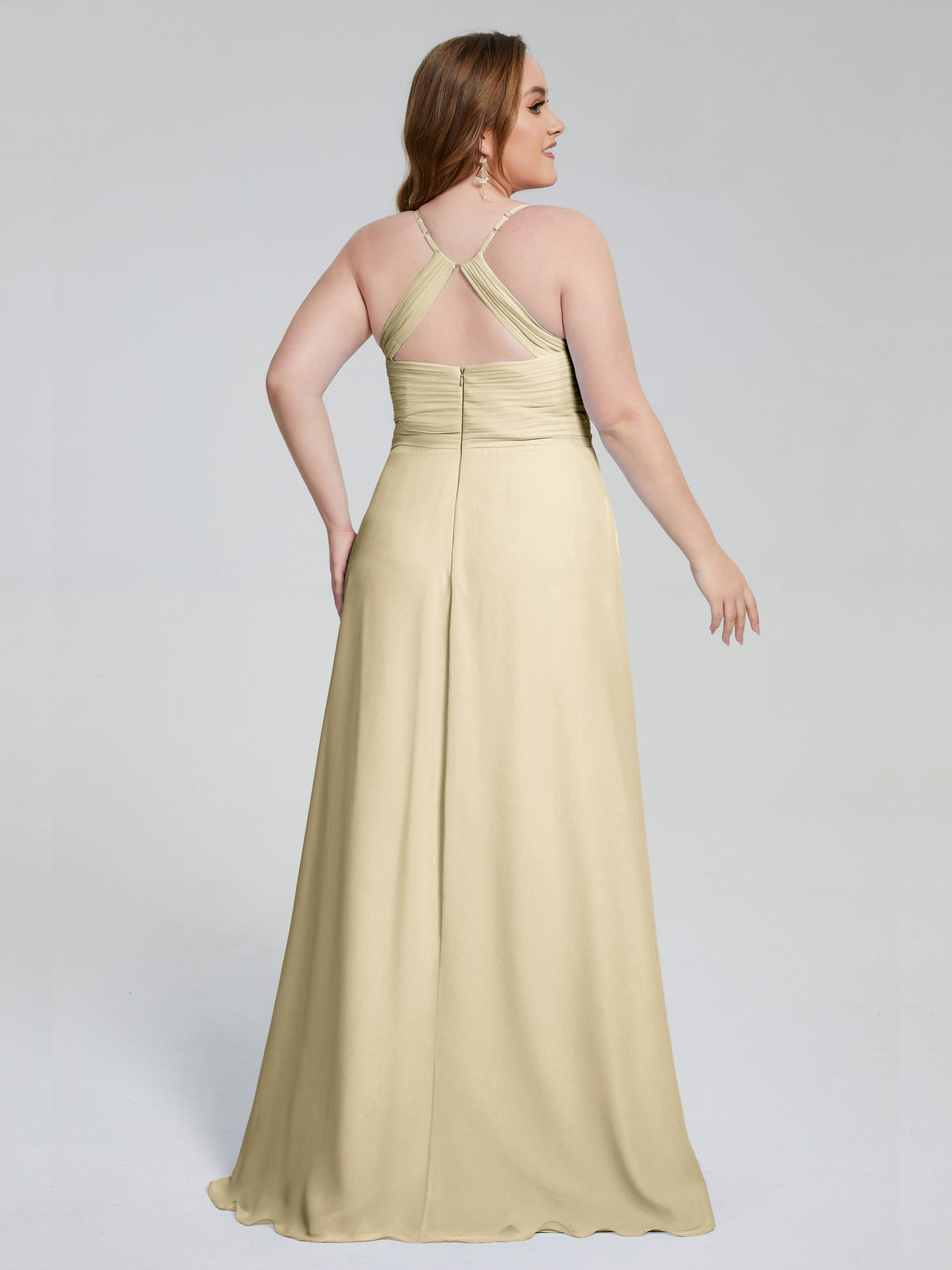 Julianna Modest Spaghetti Straps Plus Size Bridesmaid Dresses main image 1