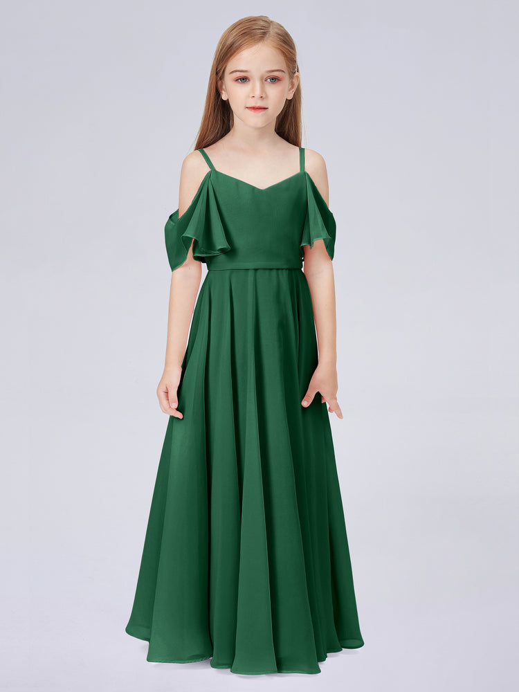 Two Layers Ruffles Junior Bridesmaid Dresses Burgundy