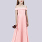 Off Shoulder Stretch Chiffon Junior Bridesmaid Dress