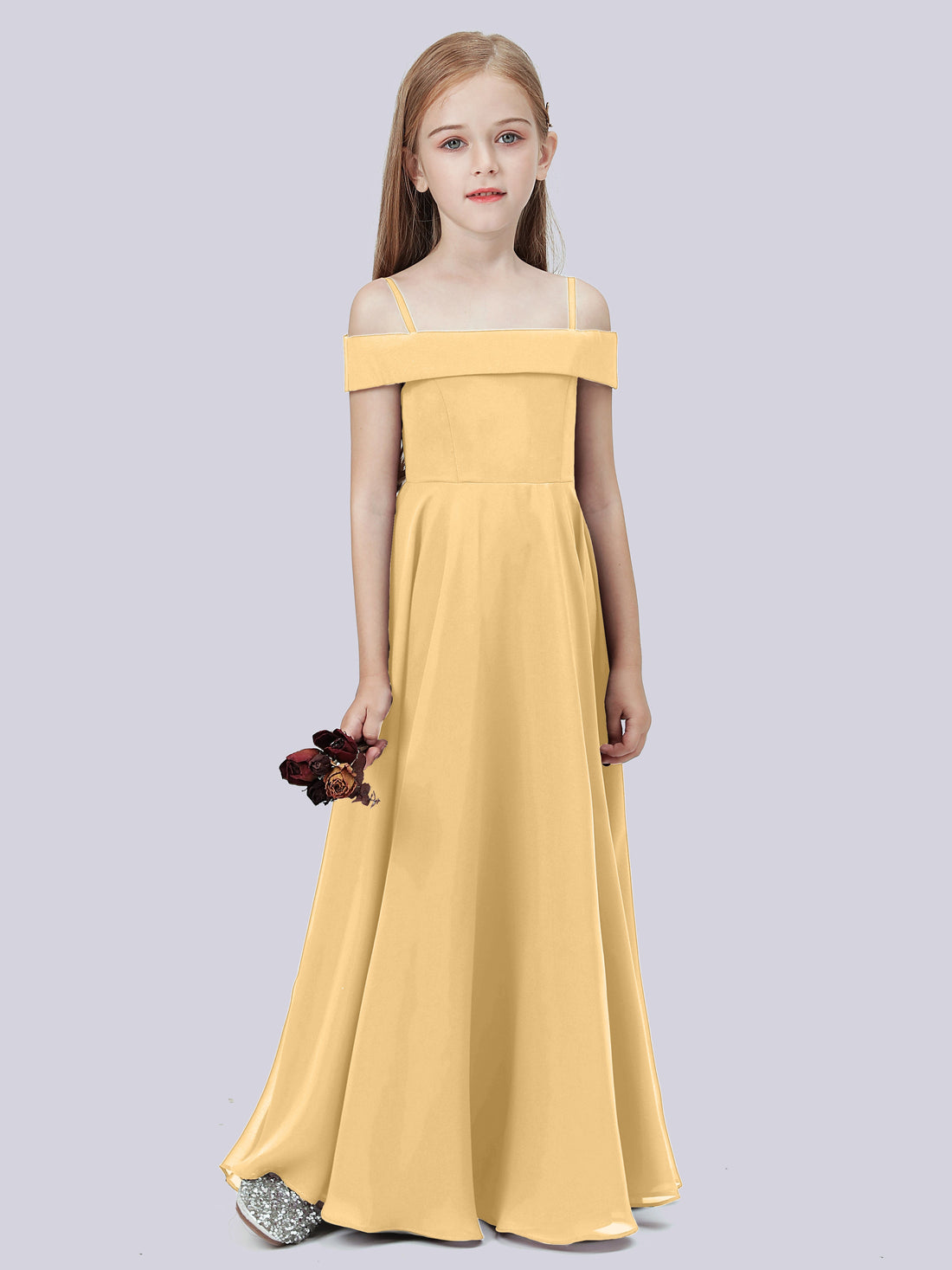 Simple Sleeveless Chiffon Junior Bridesmaid Gown Pool