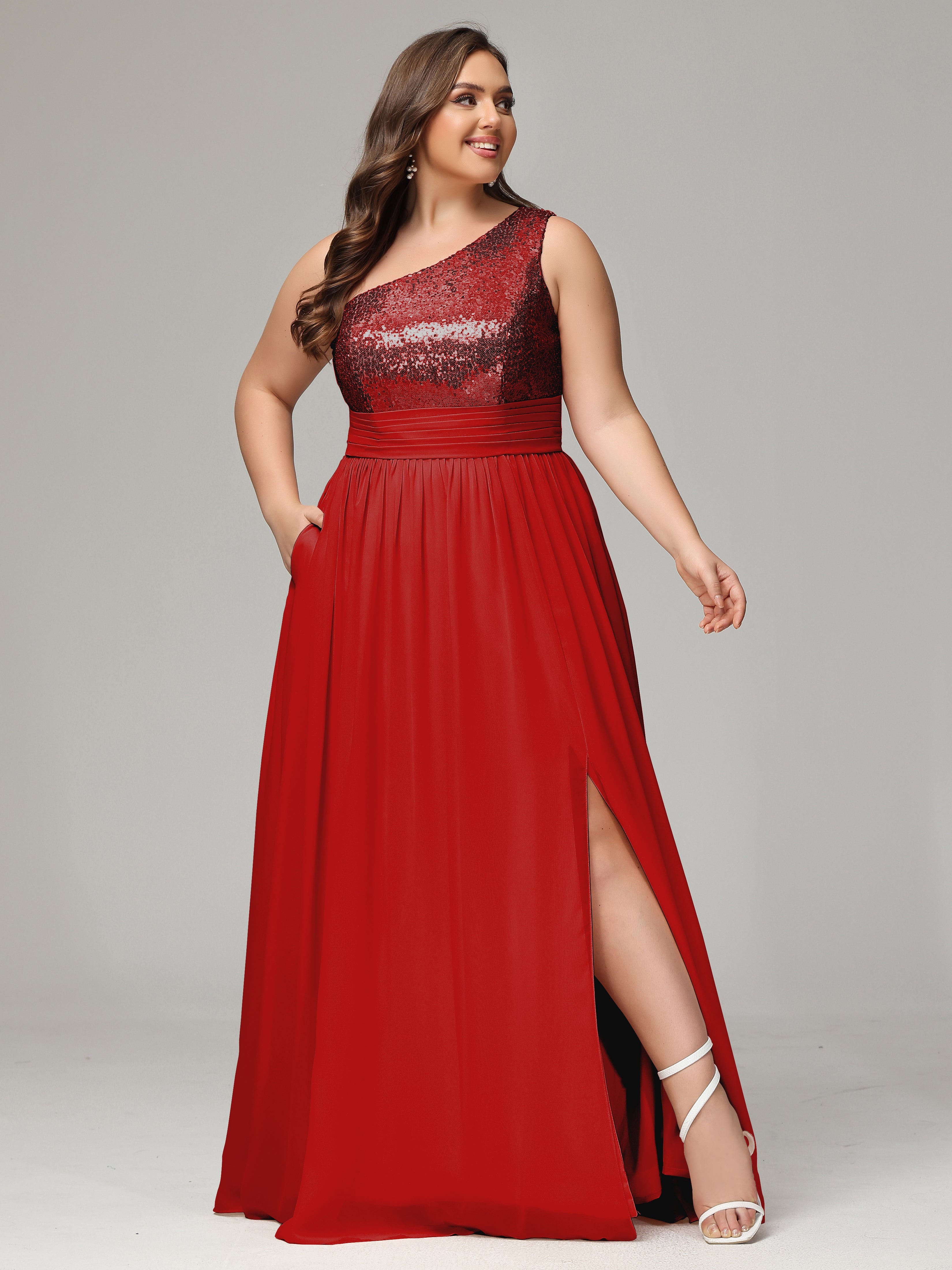 Plus size red bridesmaid dresses on sale