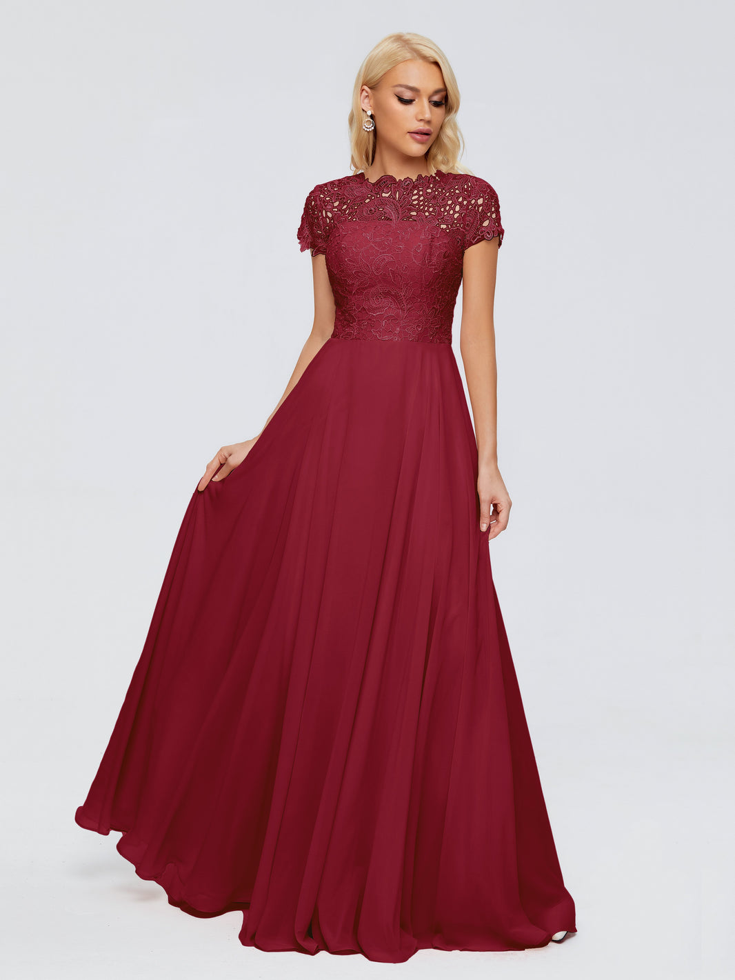 2024 Brilliant Burgundy Bridesmaid Dresses In Inexpensive Price   Rose Charming Scoop Chiffon Burgundy Bridesmaid Dresses 1 1066x 