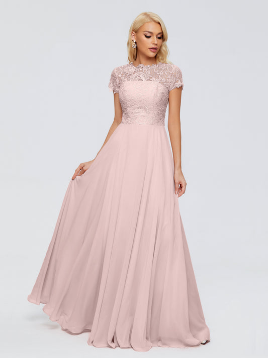 Dusty Rose Beaded Lace Prom Dresses Off the Shoulder Military Ball Gow –  Viniodress