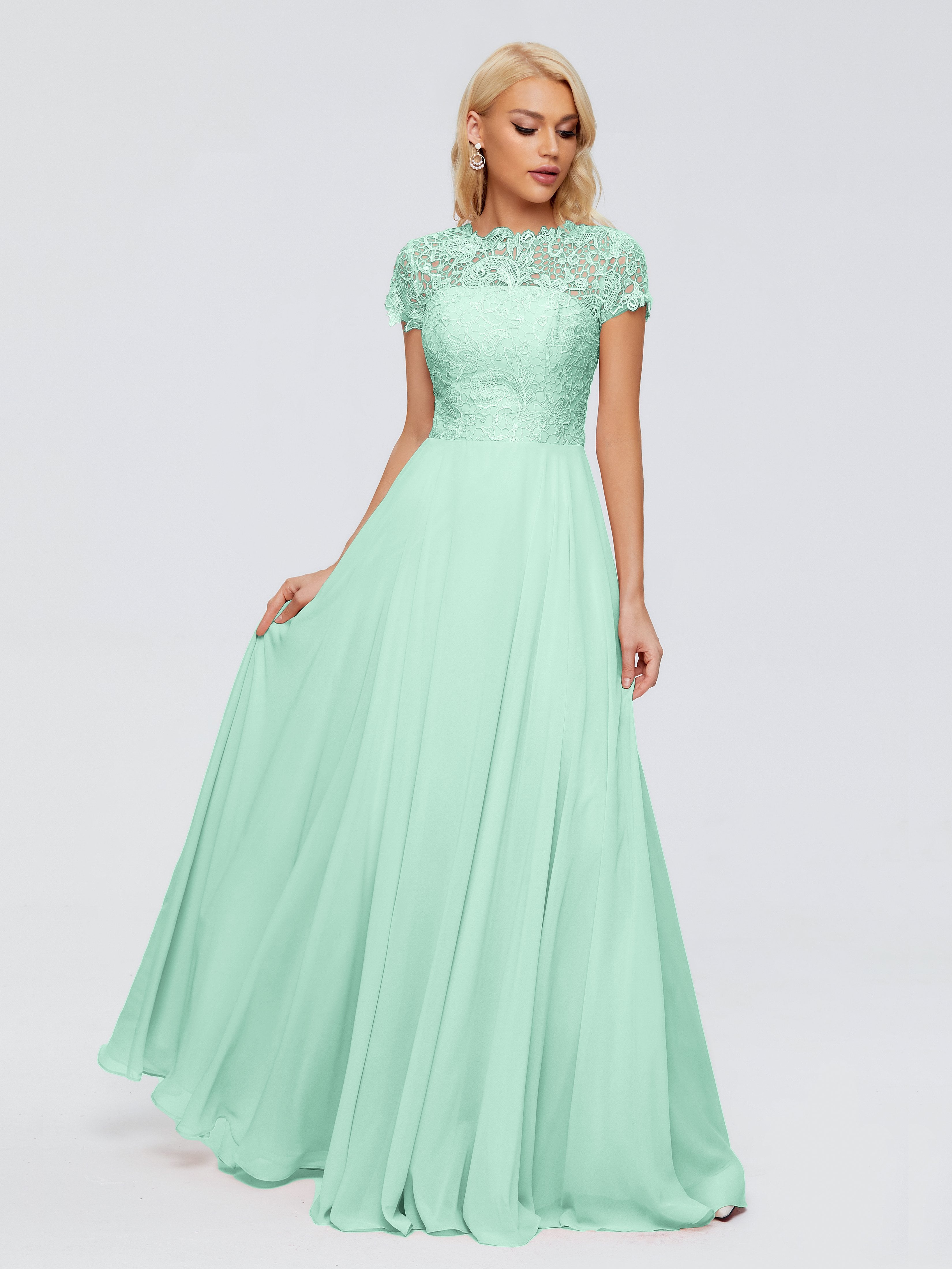 Vibrant Colour Unique Mint Green Bridesmaid Dresses Cicinia