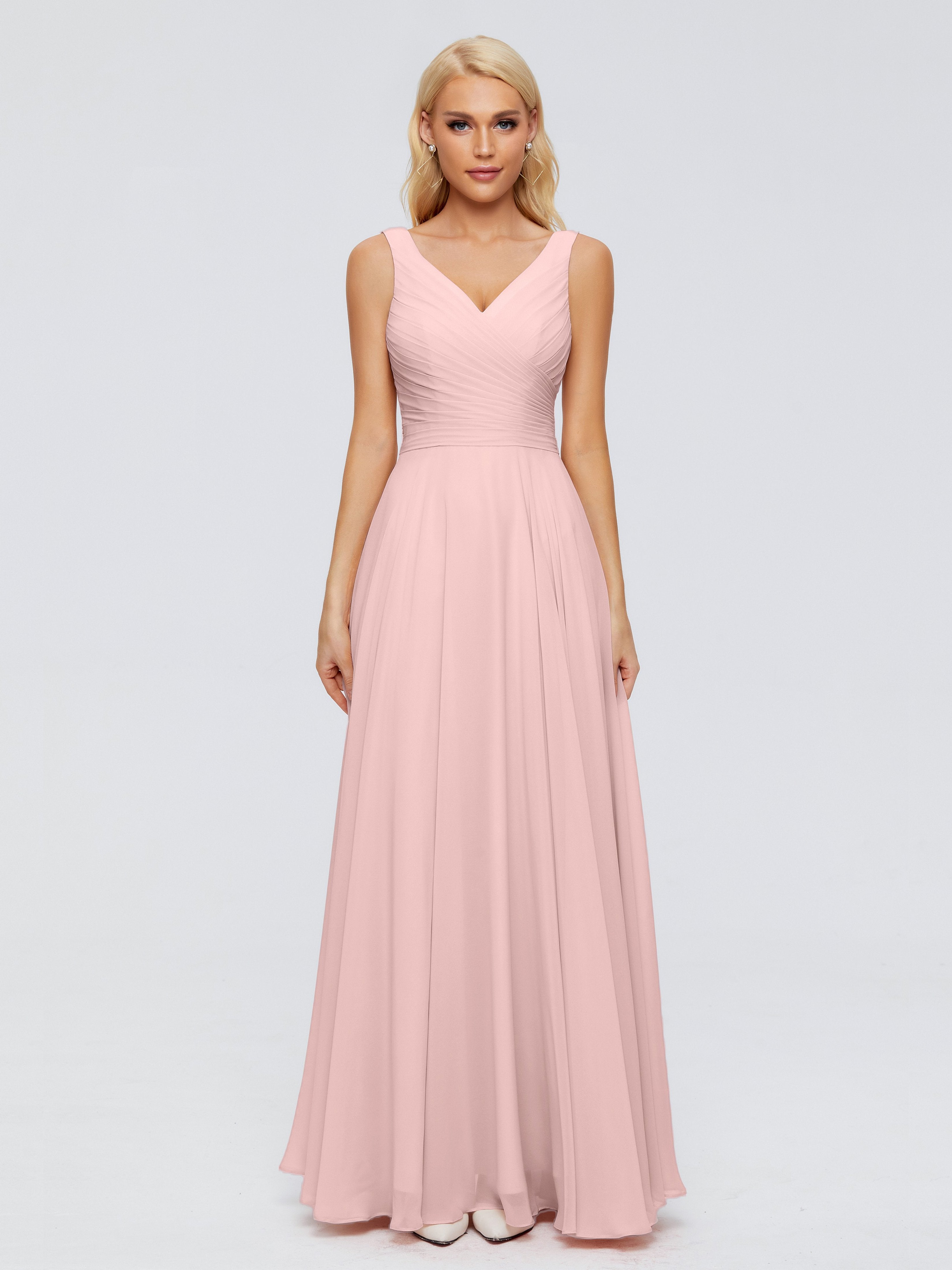Ryleigh Flowy Chiffon Bridesmaid Dresses with Bow