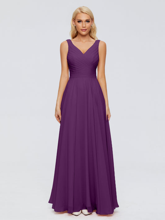 Sweetheart Long Chiffon Empire Waist Bridesmaid Dresses Purple –  loveangeldress